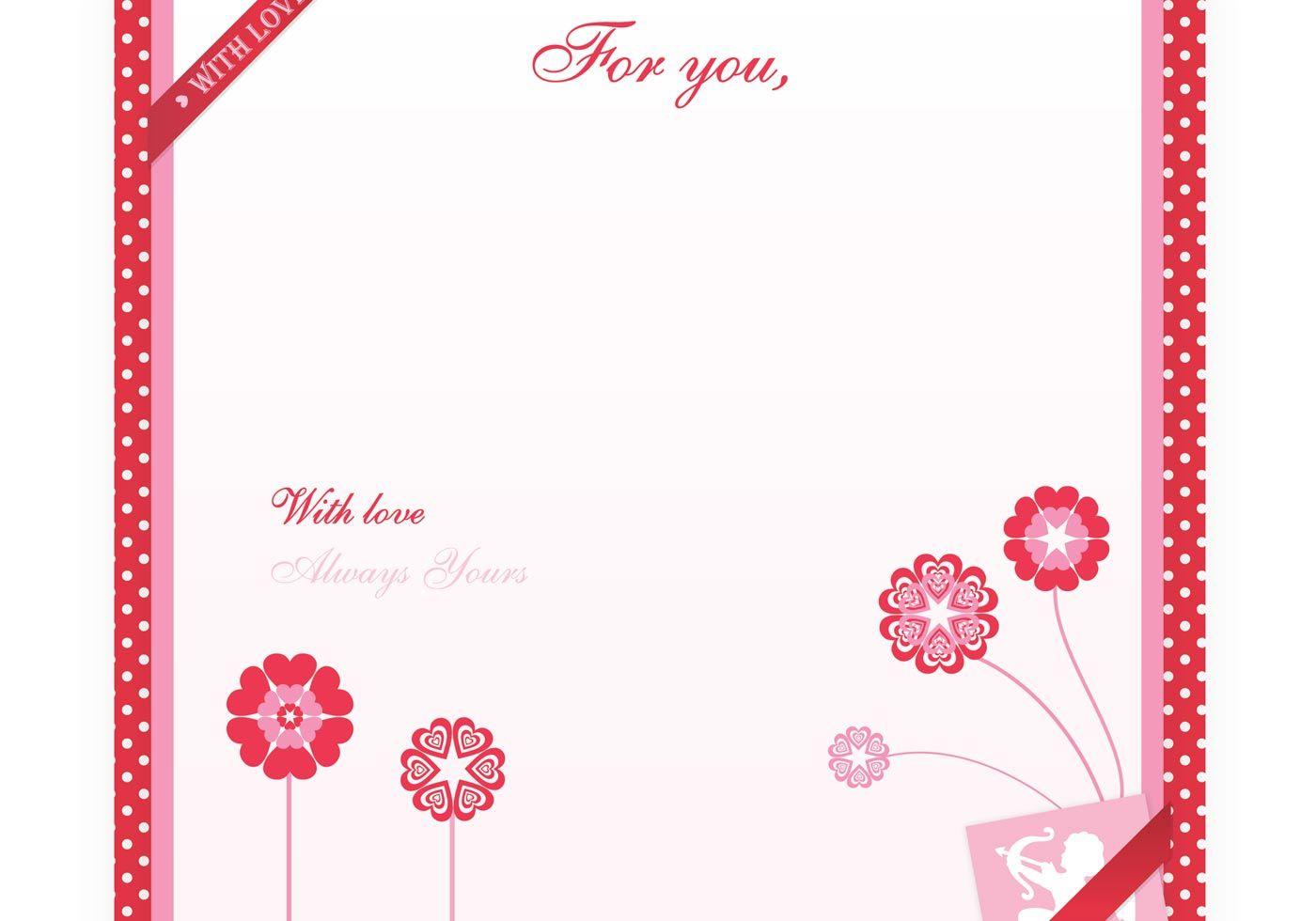 Valentine's Day Love Letter Vector Wallpaper Free Vector