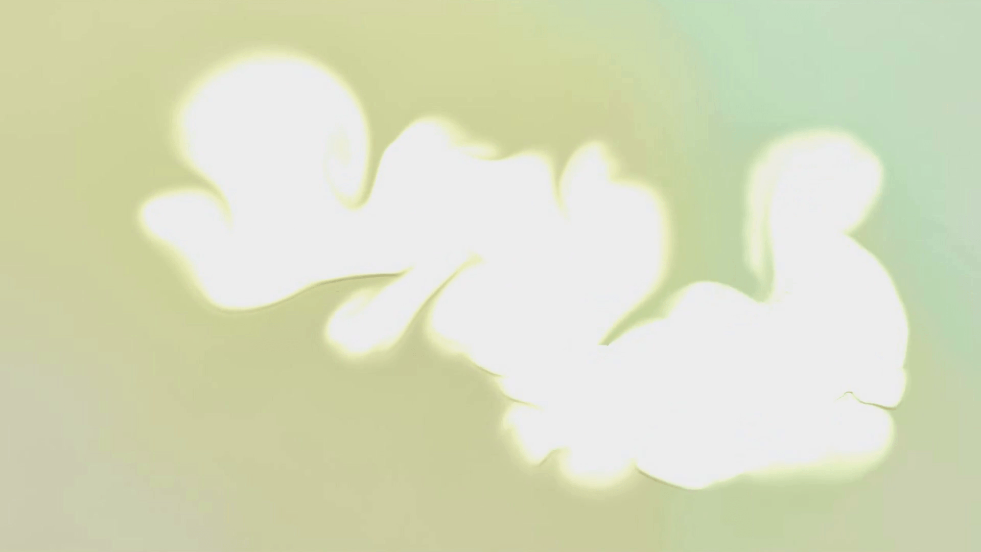 Digitally created flowing green and white abstract painting