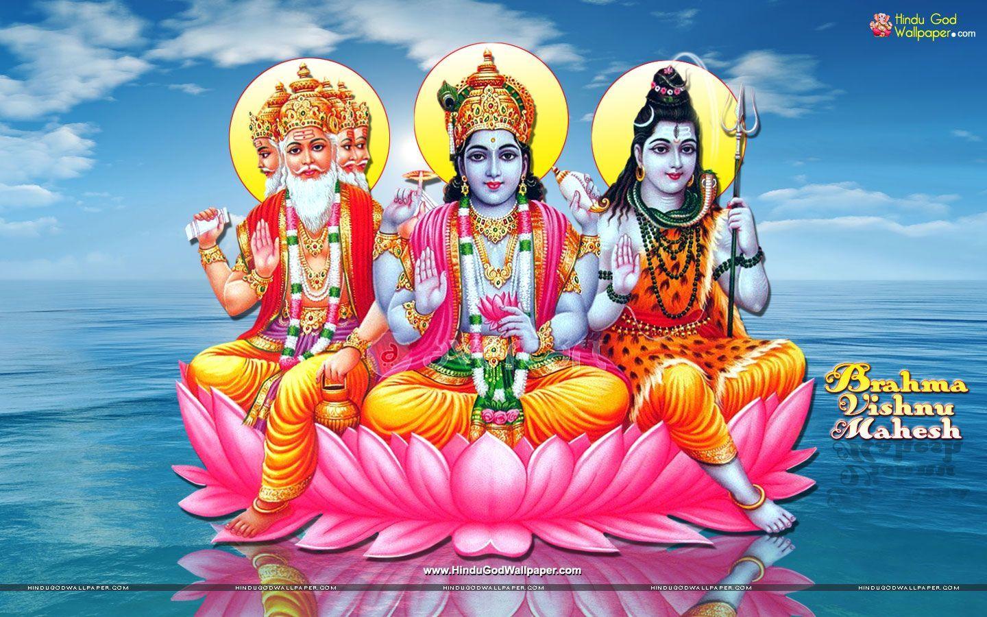Brahma Vishnu Mahesh HD Wallpaper Free Download. Hindu gods, Vishnu, Brahma