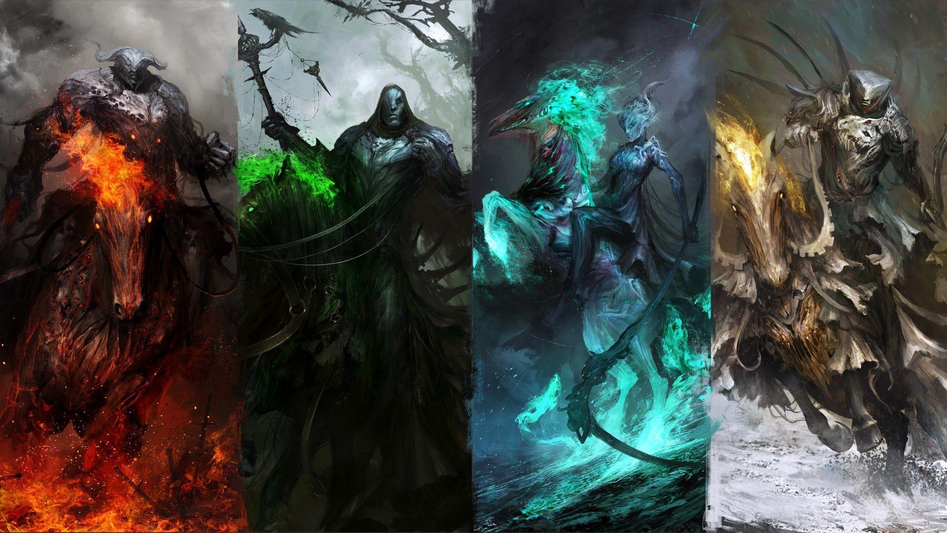 horse, Warrior, Four Horsemen Of The Apocalypse, Fantasy Art