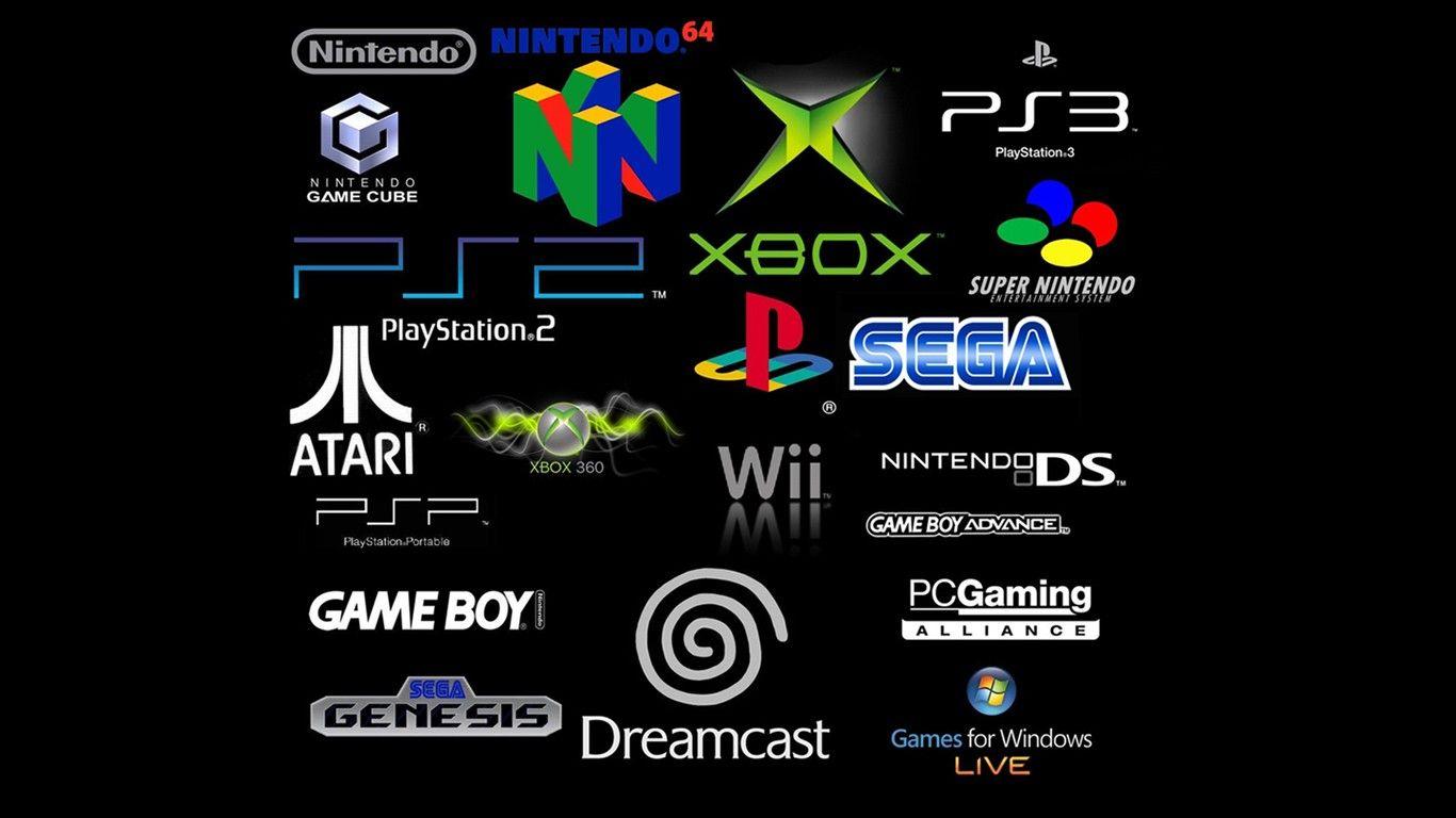 Atari Black Background Dreamcast Gameboy Logos Microsoft Nintendo 64