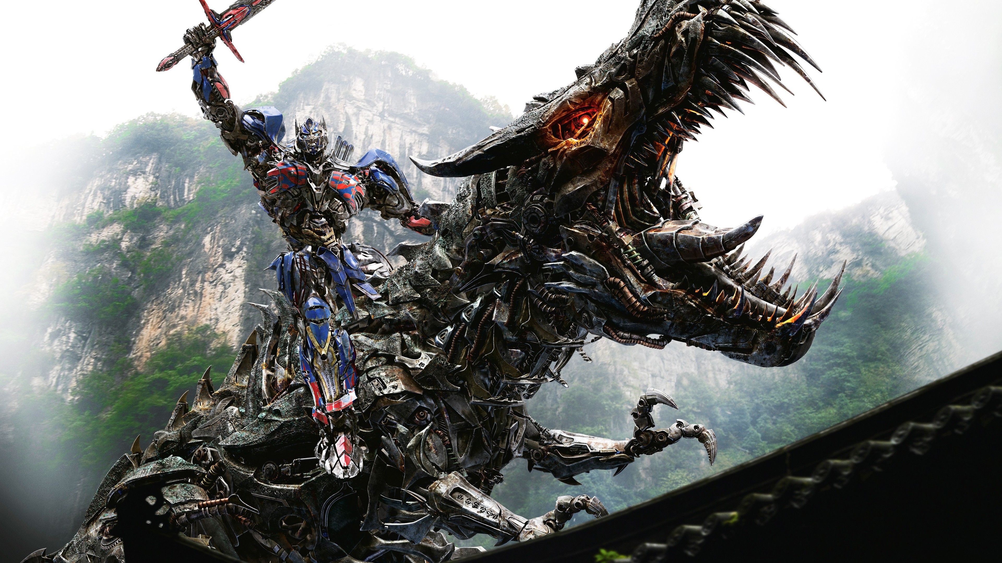 Optimus Prime On Dinobot 4K Wallpaper, HD Movies 4K