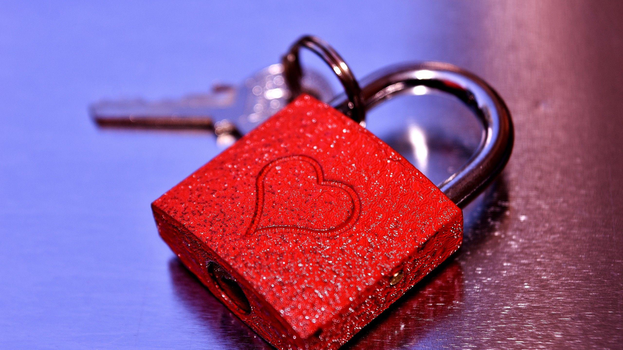 Wallpaper Love heart, Lock, Key, 4K, Love