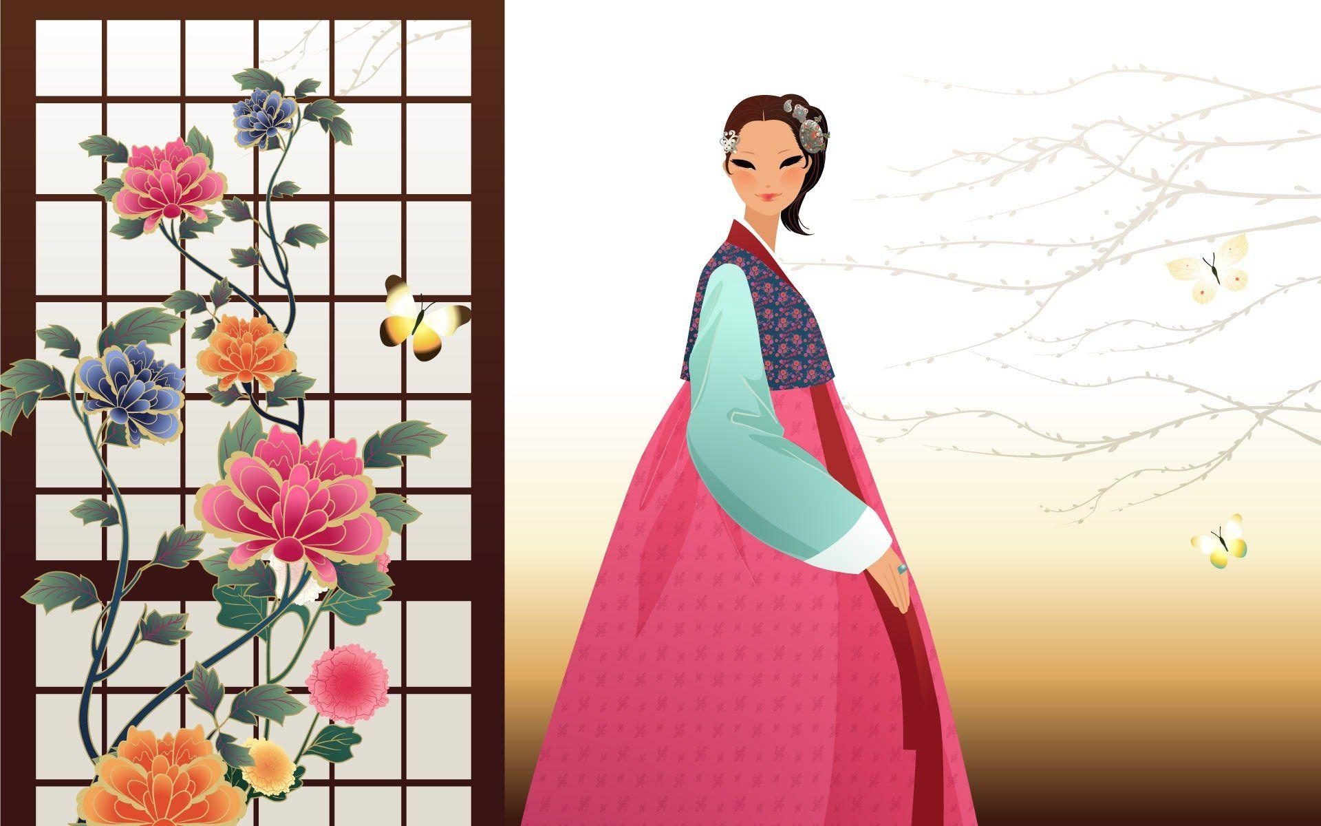 Wallpaper Vector (1920×1200). Korean Hanbok