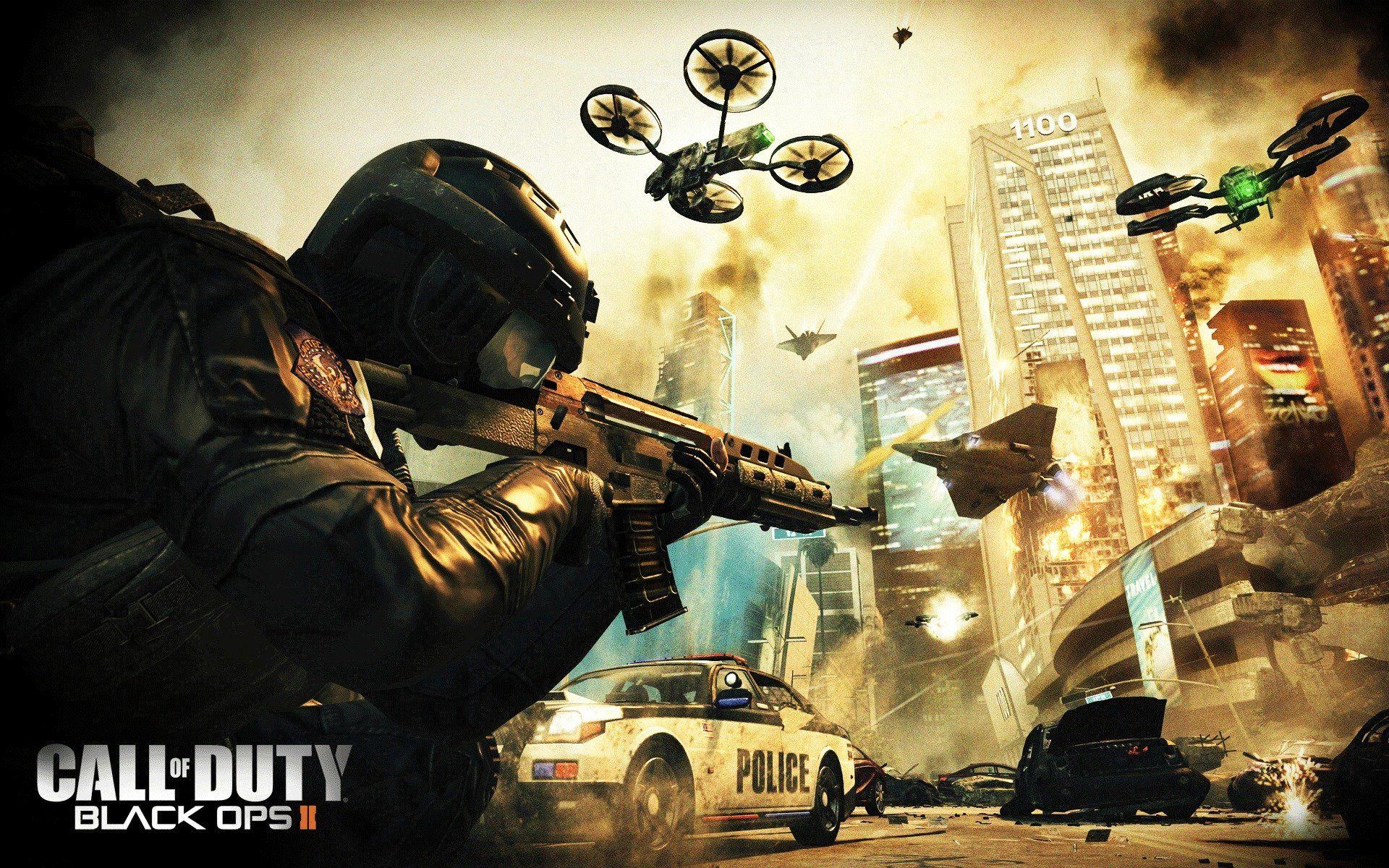 Call of Duty COD Black Ops Soldier Drone Rifle HD wallpaper. games