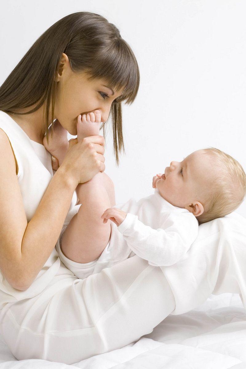 Download wallpaper 800x1200 mother, child, baby, love, white, smiles