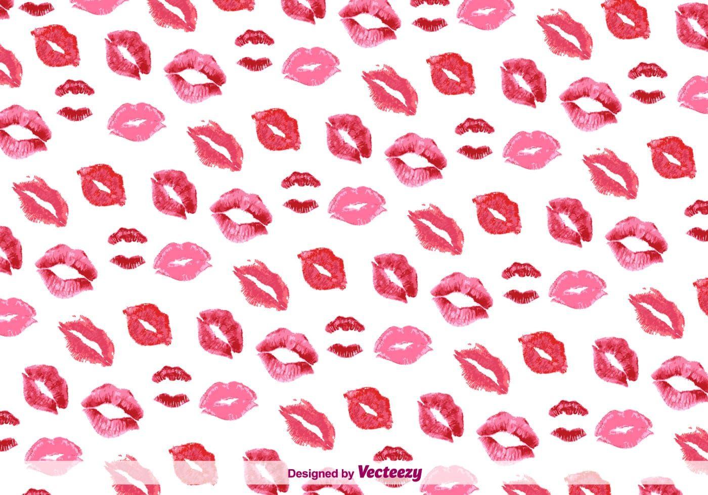 Kiss Background Pattern Vector Free Vector Art, Stock
