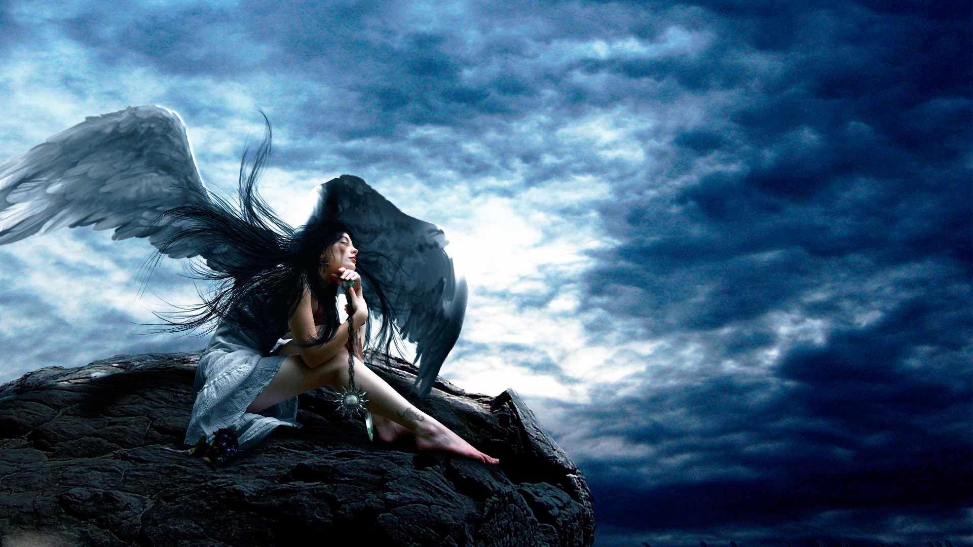 ANGELS FANTASY. fantasy dark angel women mood angel wallpaper