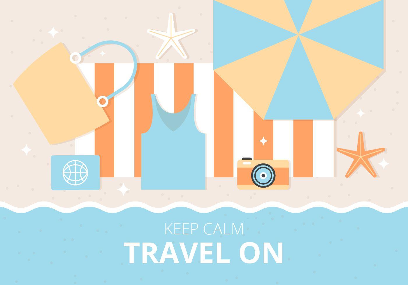 Summer Beach Elements Background Free Vector Art, Stock