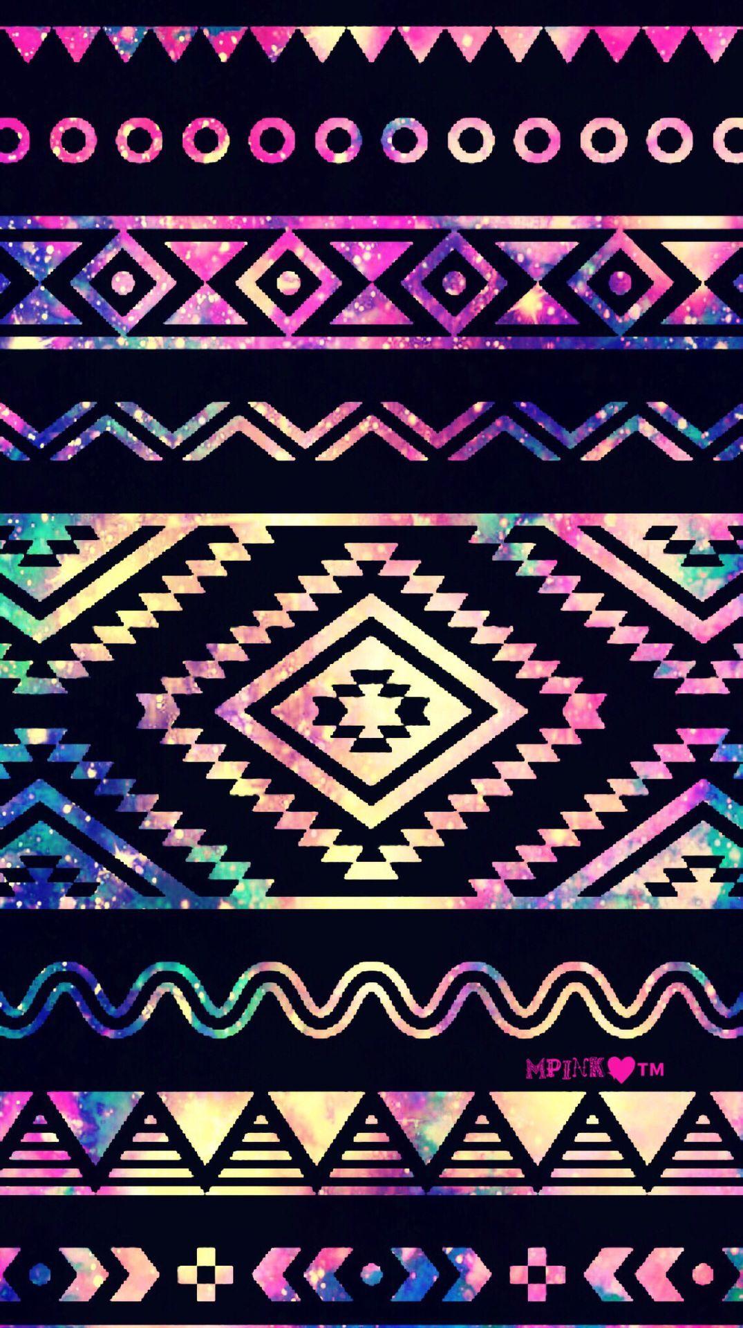 Cute Neon Aztec Galaxy Wallpaper #androidwallpaper #iphonewallpaper