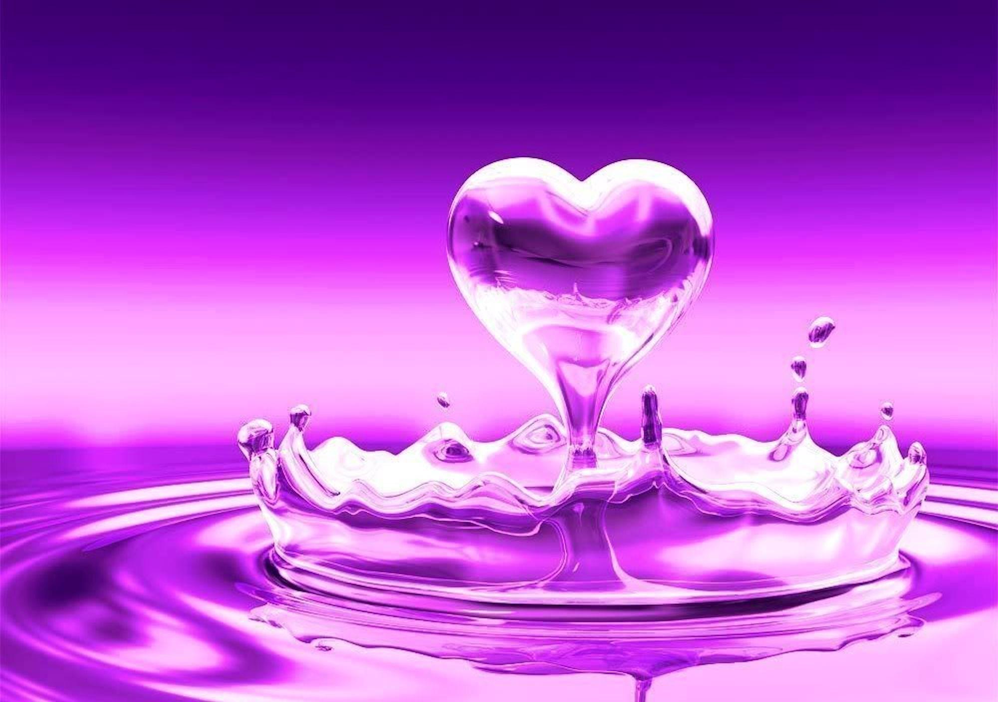 HD Purple Heart Wallpaper. I Heart Hearts. Water Drops