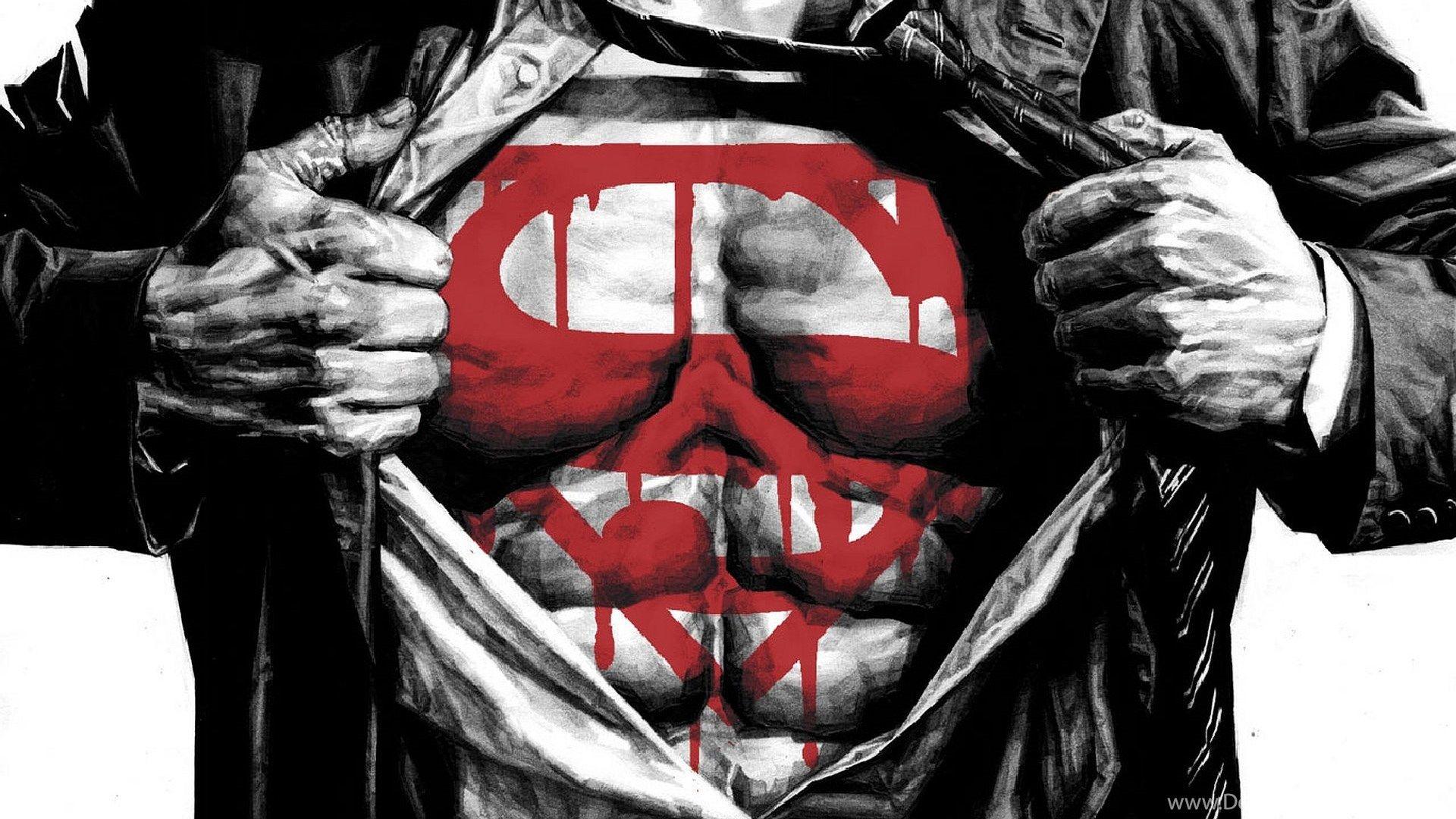 Superman Logo Black White For Desktop Wallpaper, marvel HD