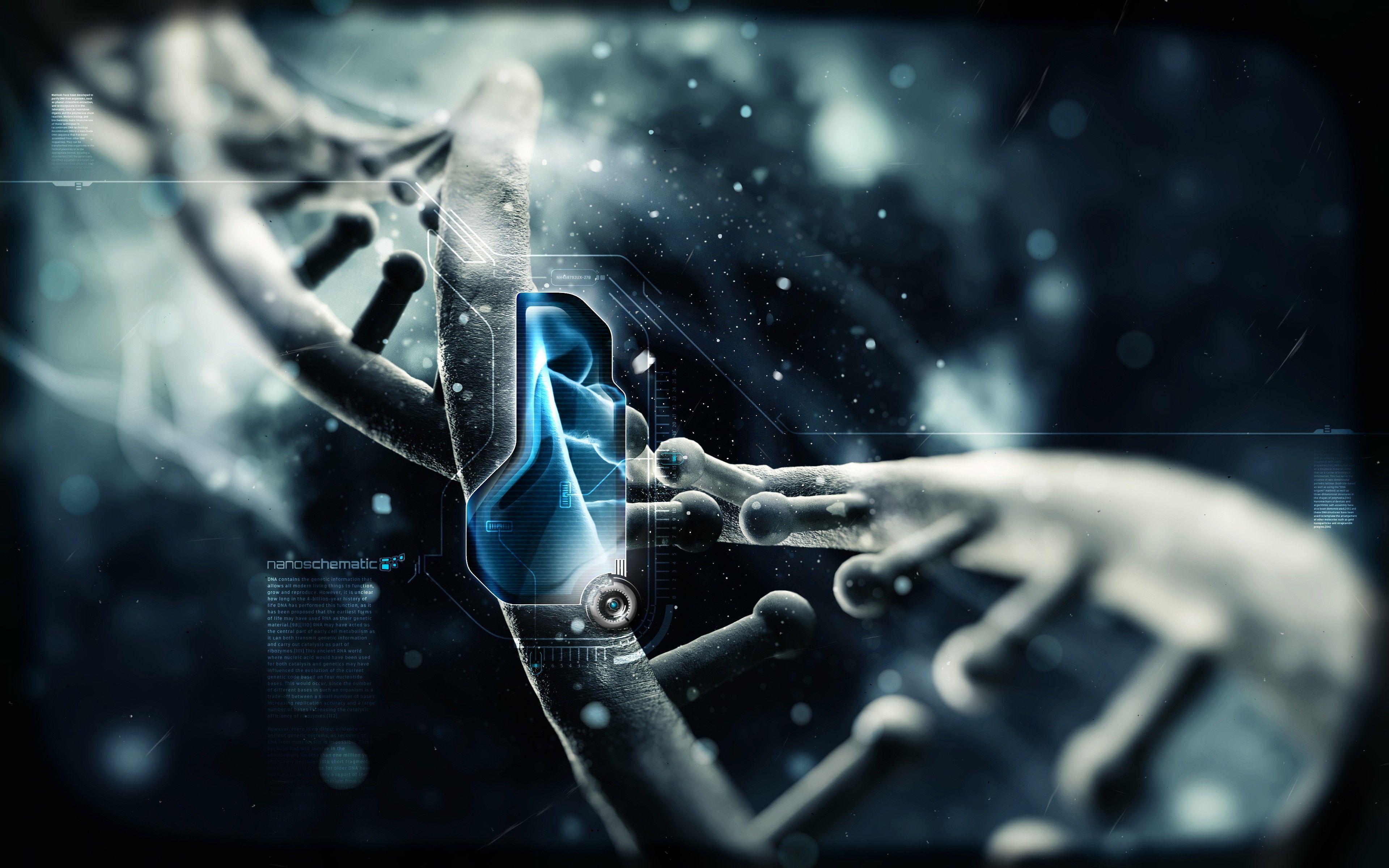 science, blue, text, biology, DNA, Nano wallpaper