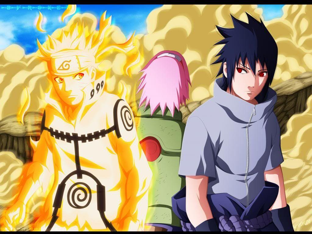 Naruto.Sasuke and Sakura vs juubi.HD.AMV