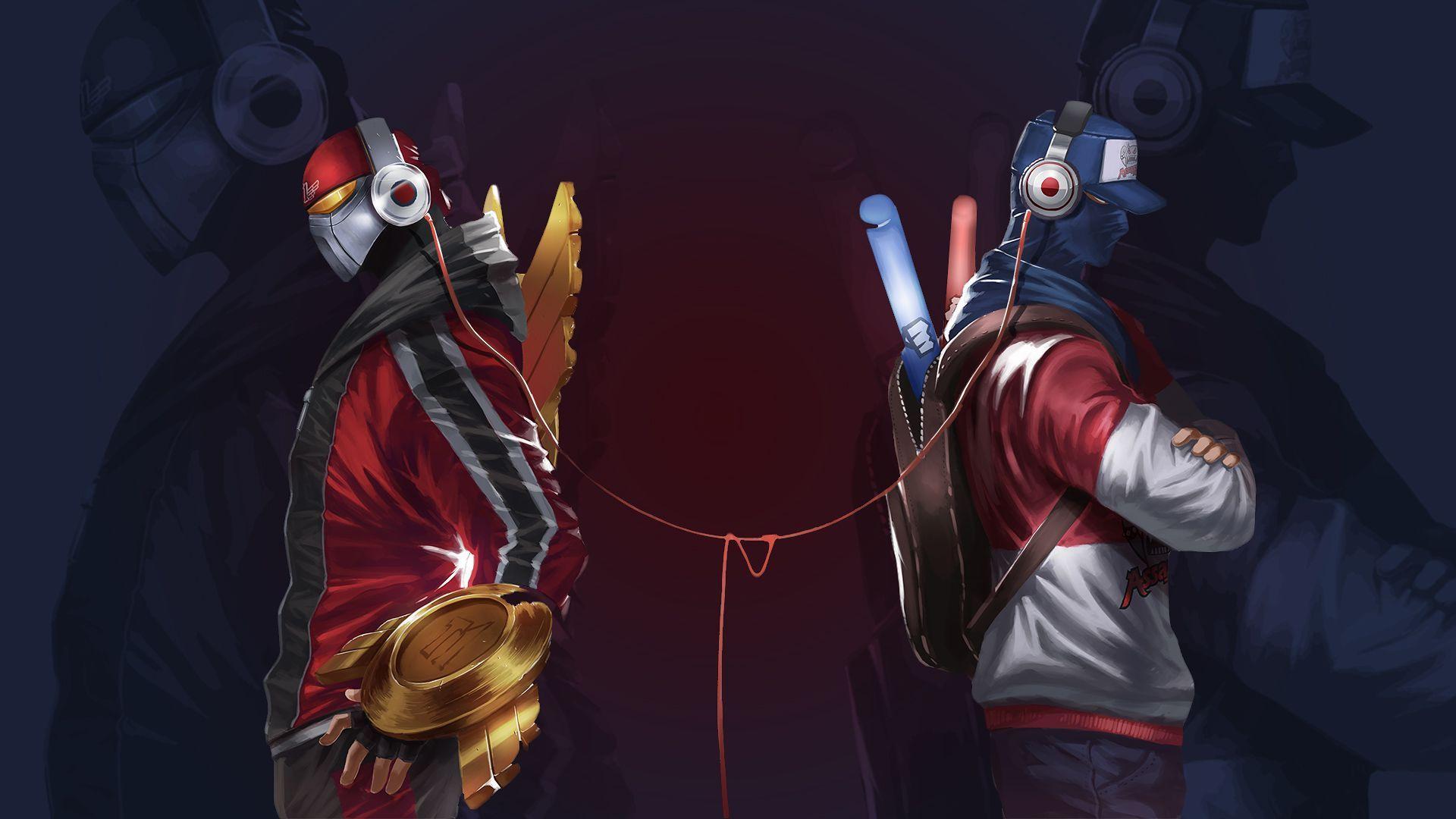 Download wallpaper Fanart Zed SKT T1 and TPA Shen full HD on GameW