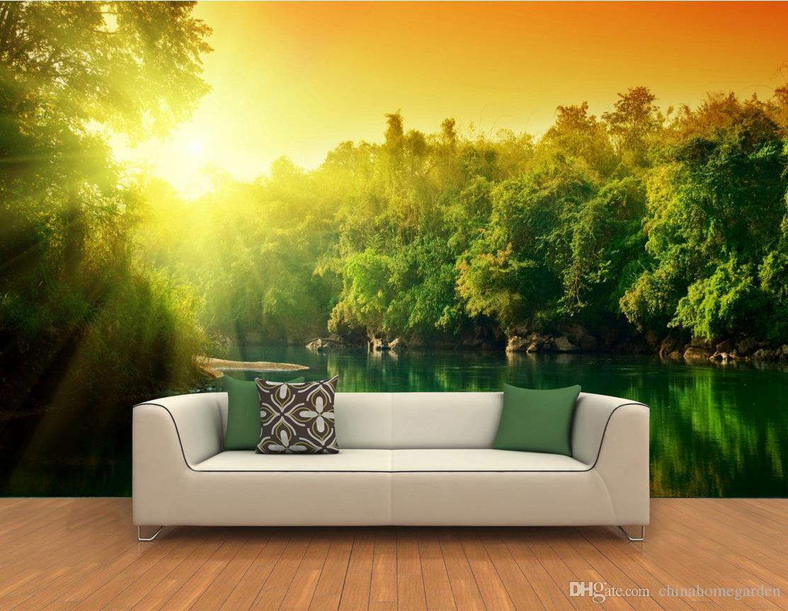 Forest Lake Beauty 3D Background Wall Living Room Sofa Tv Murals