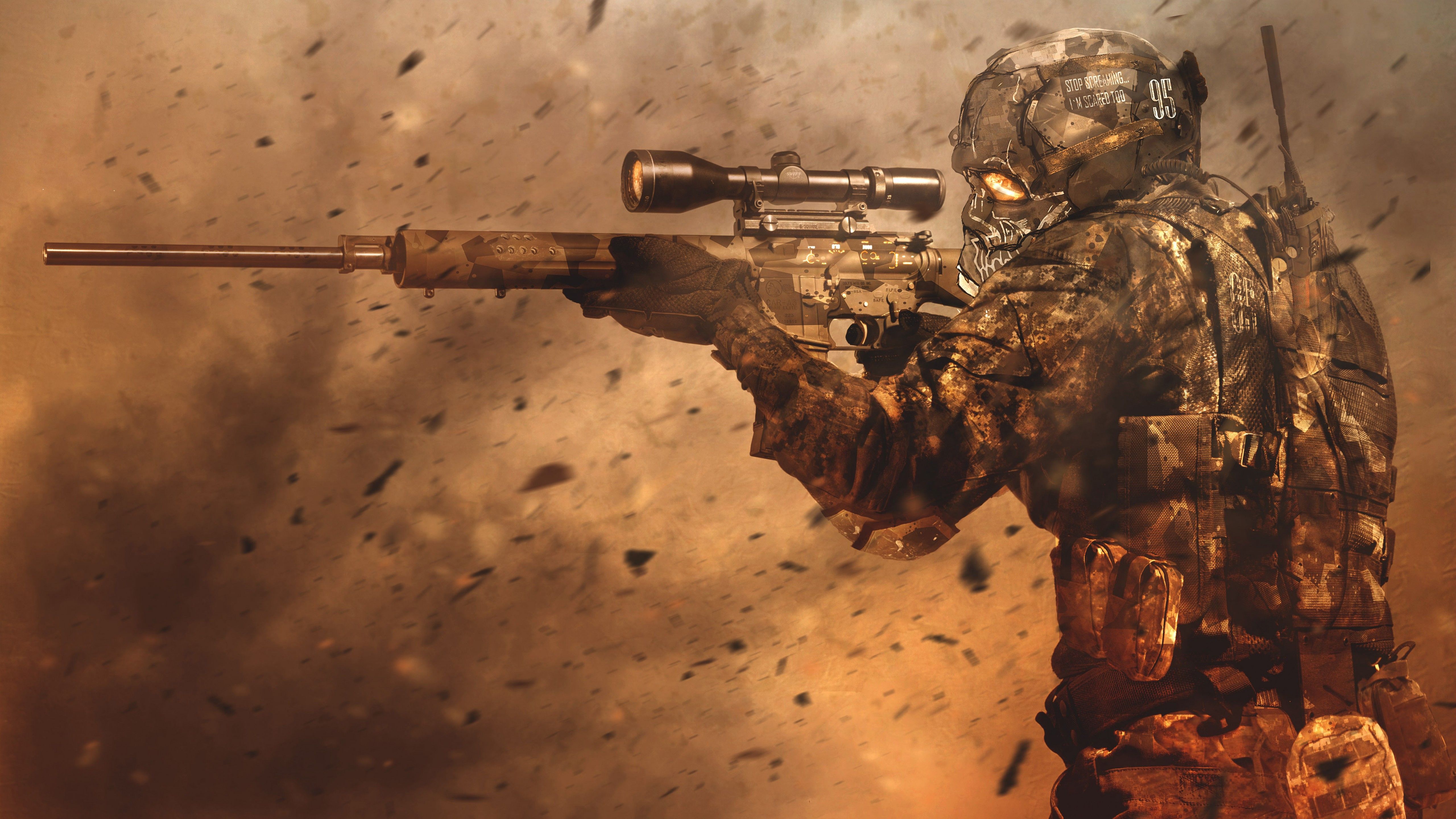 Wallpaper Sniper, Recon, Camouflage, 4K, Games