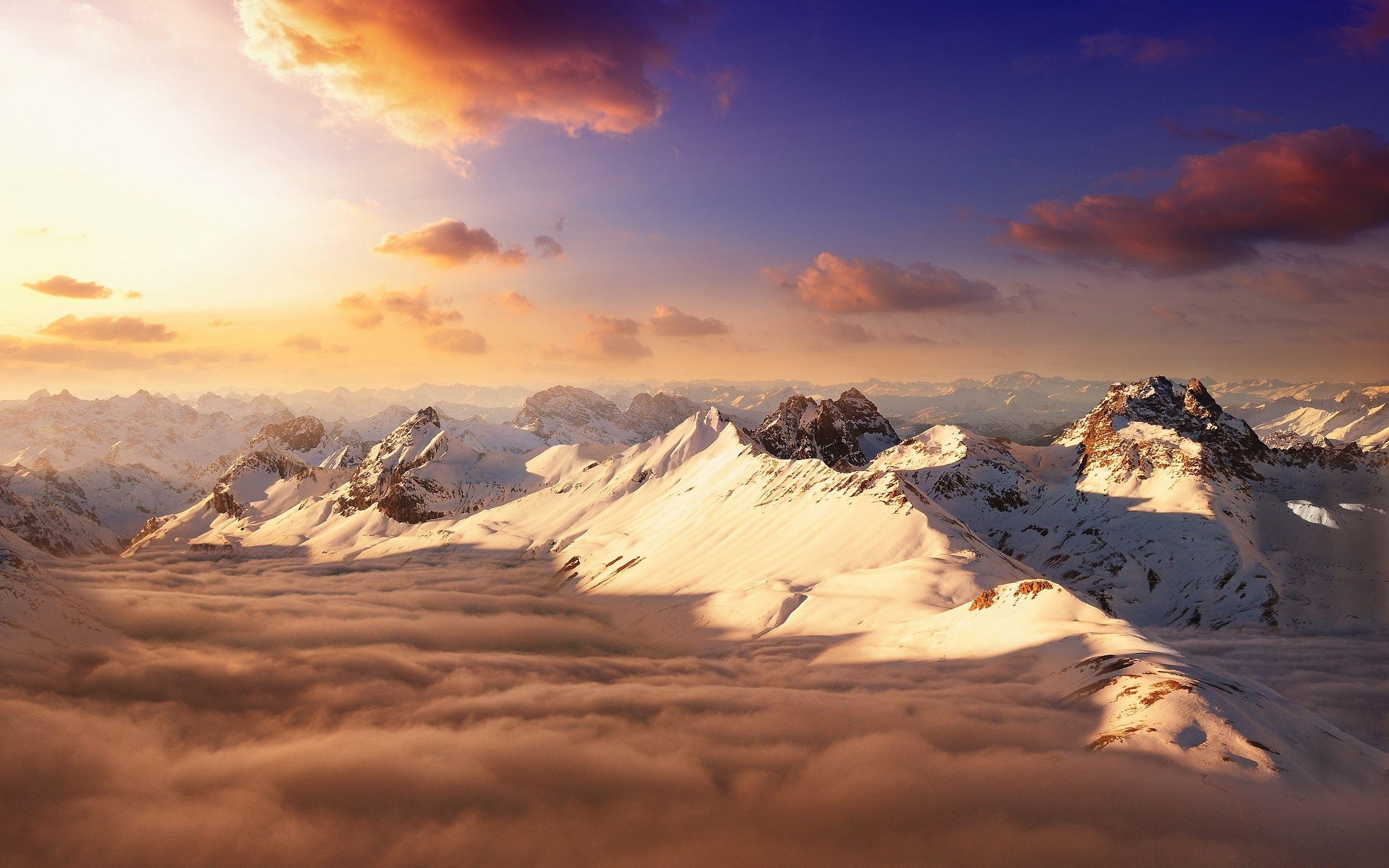 Mountain Sky Sunset HD Wallpaper