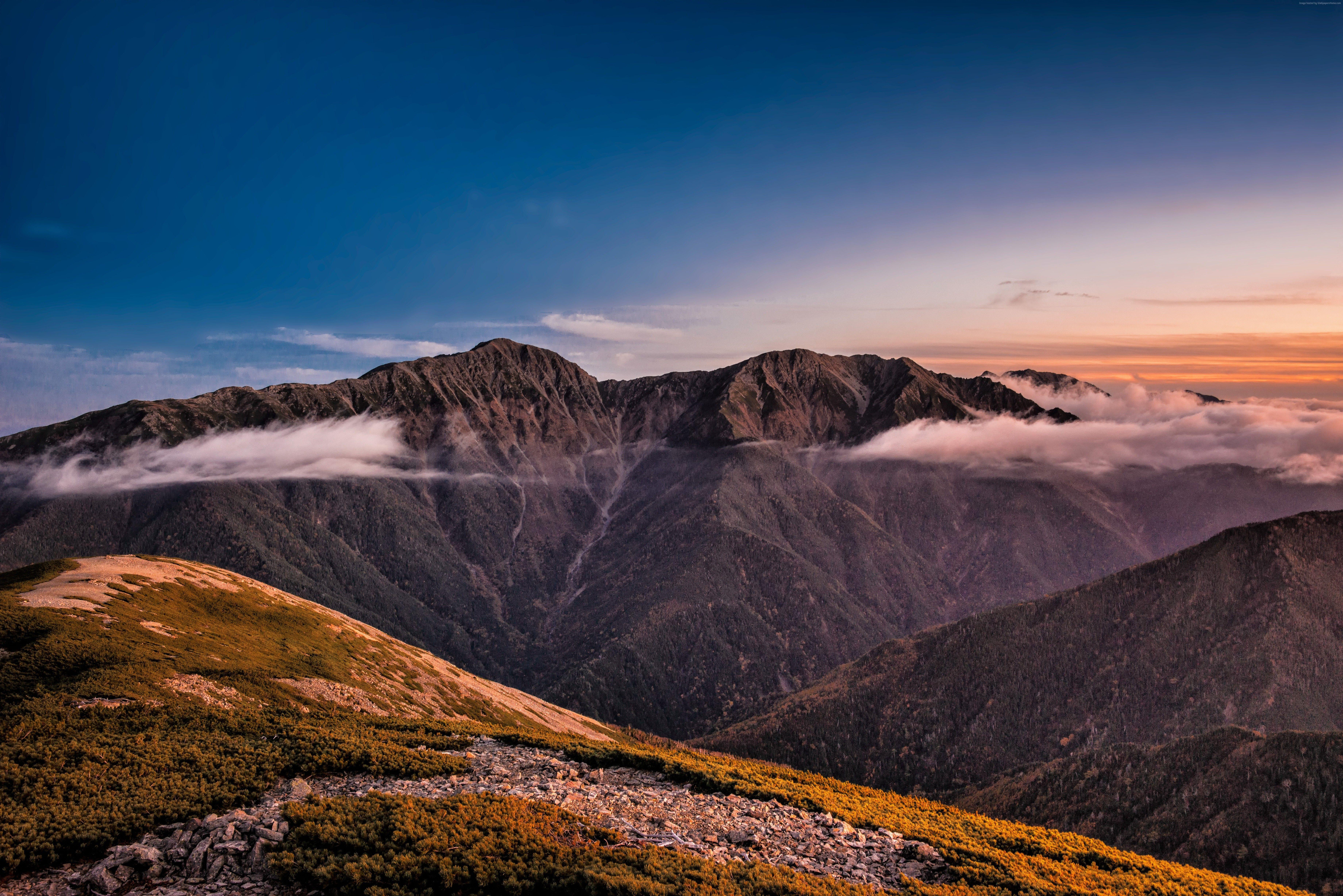 Wallpaper mountains, sky, clouds, 8k, Nature