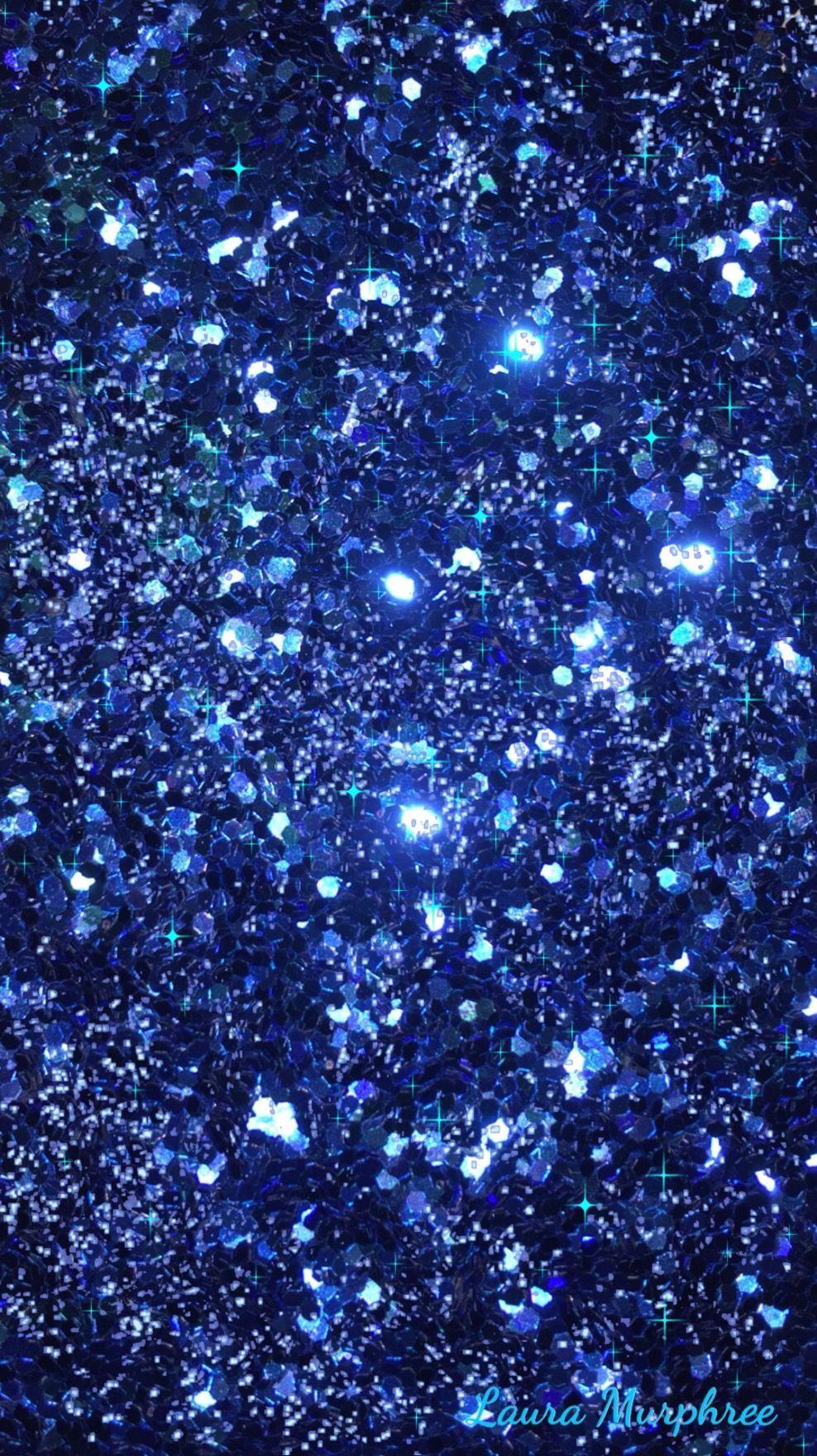 Glitter phone wallpaper blue Sparkle background sparkling glittery