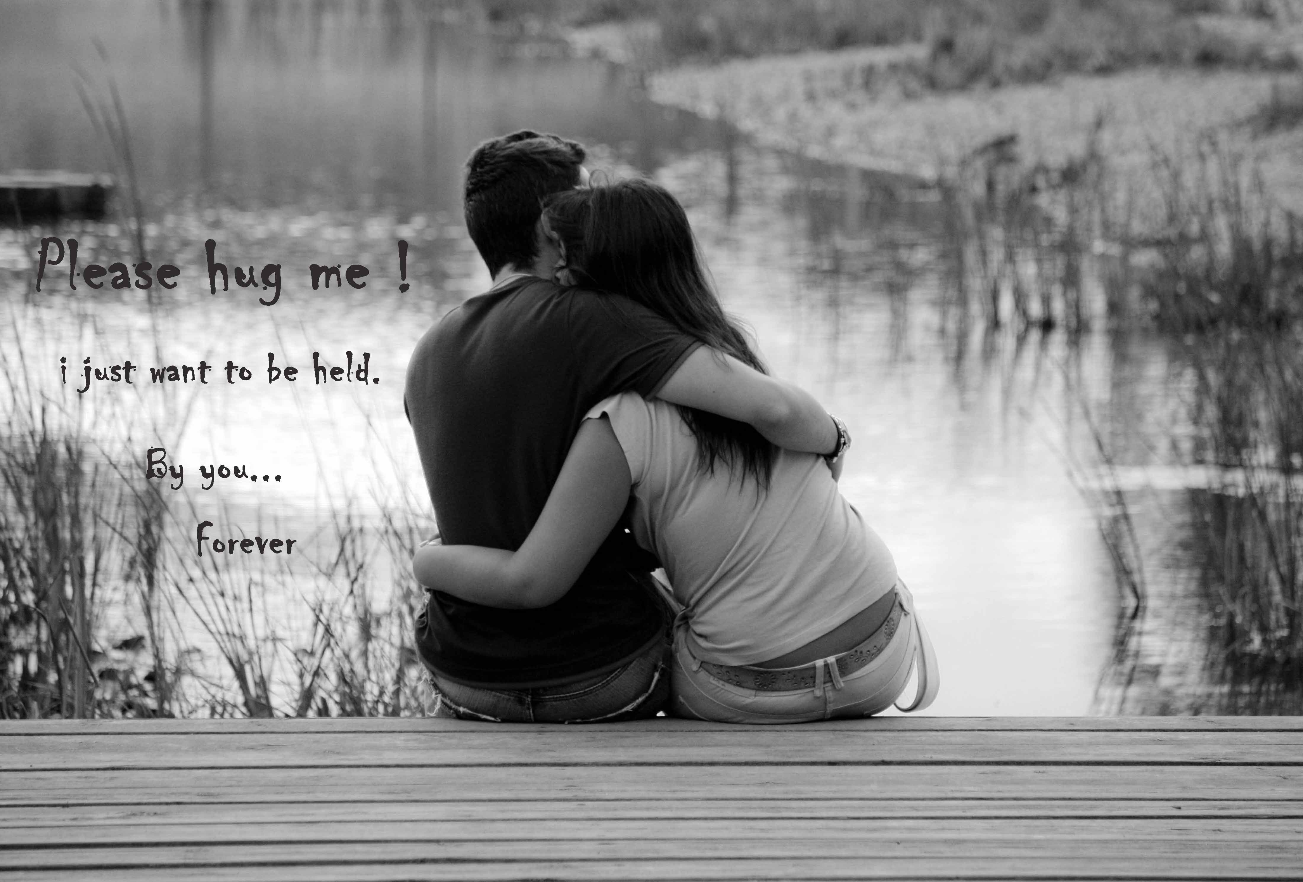 Hug day with love quotes HD wallpaper