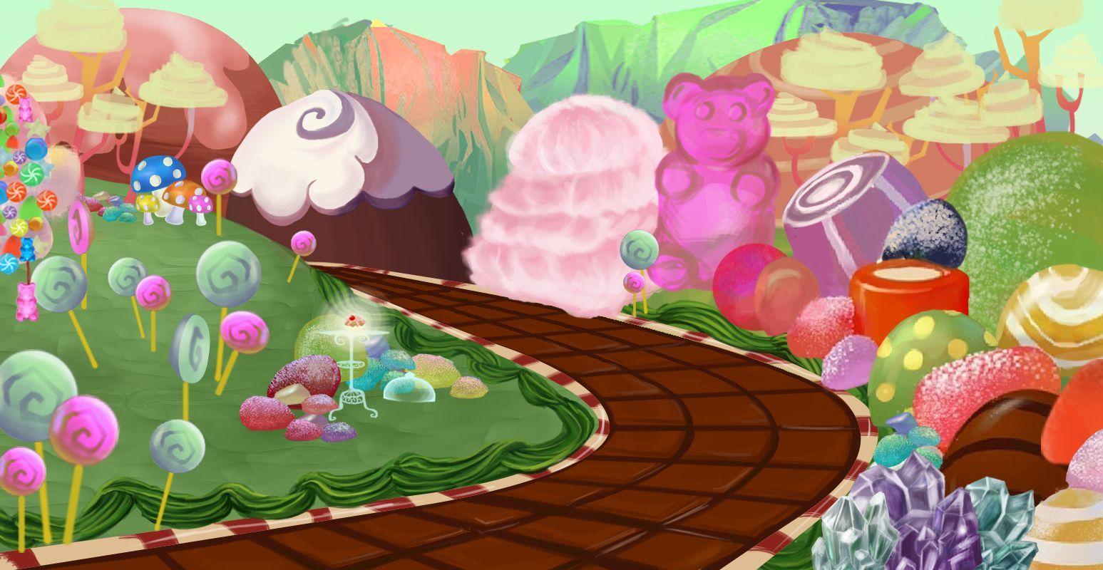 candyland background for my production class. Art