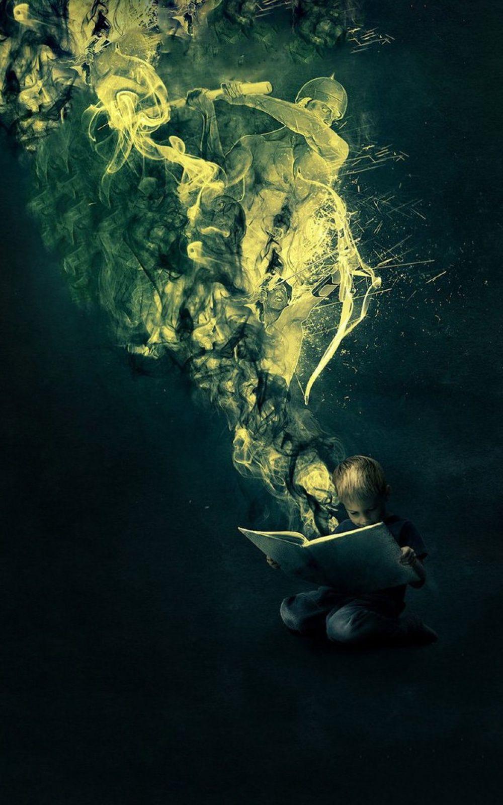 Fantasy Book Reading Boy Android Wallpapers free download
