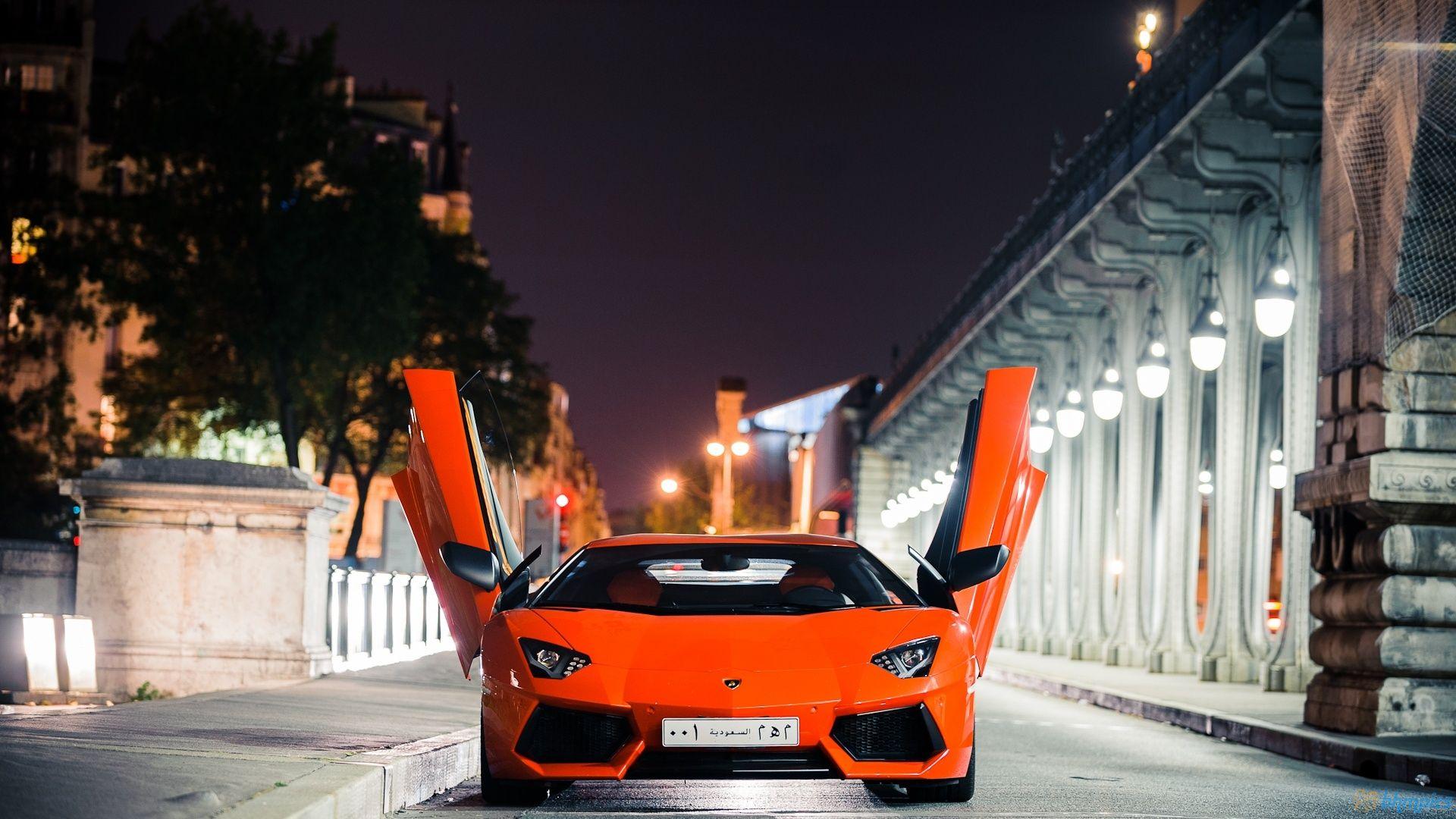Lamborghini Aventador At Night