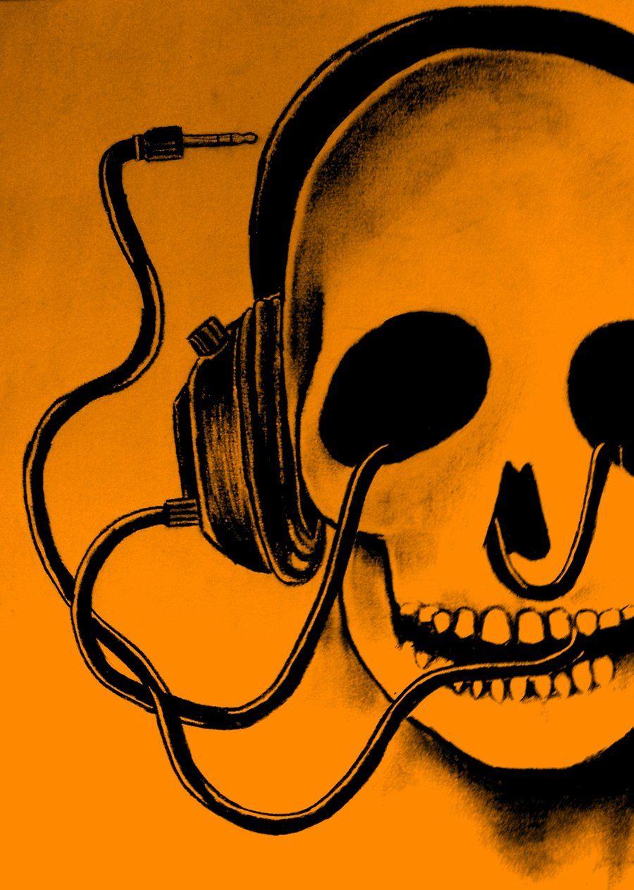 Skull With Headphones Wallpapers Wallpaper Cave
