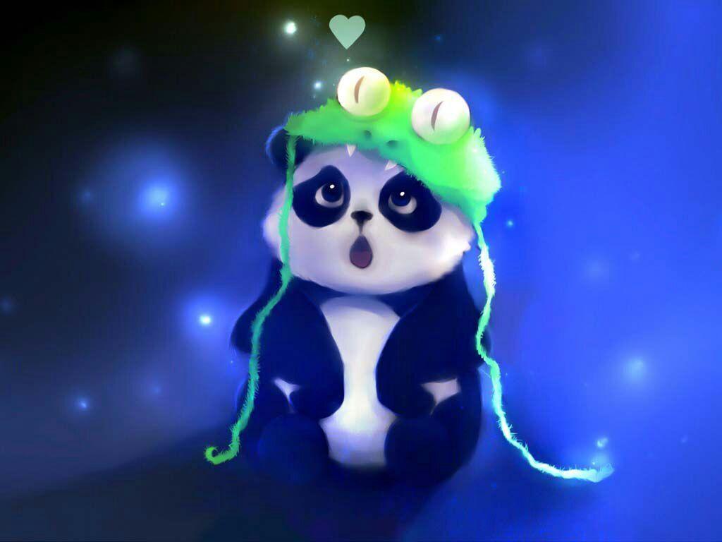 Cute Panda! Green Frog!☺ HD Wallpaper!. HD Wallpaper