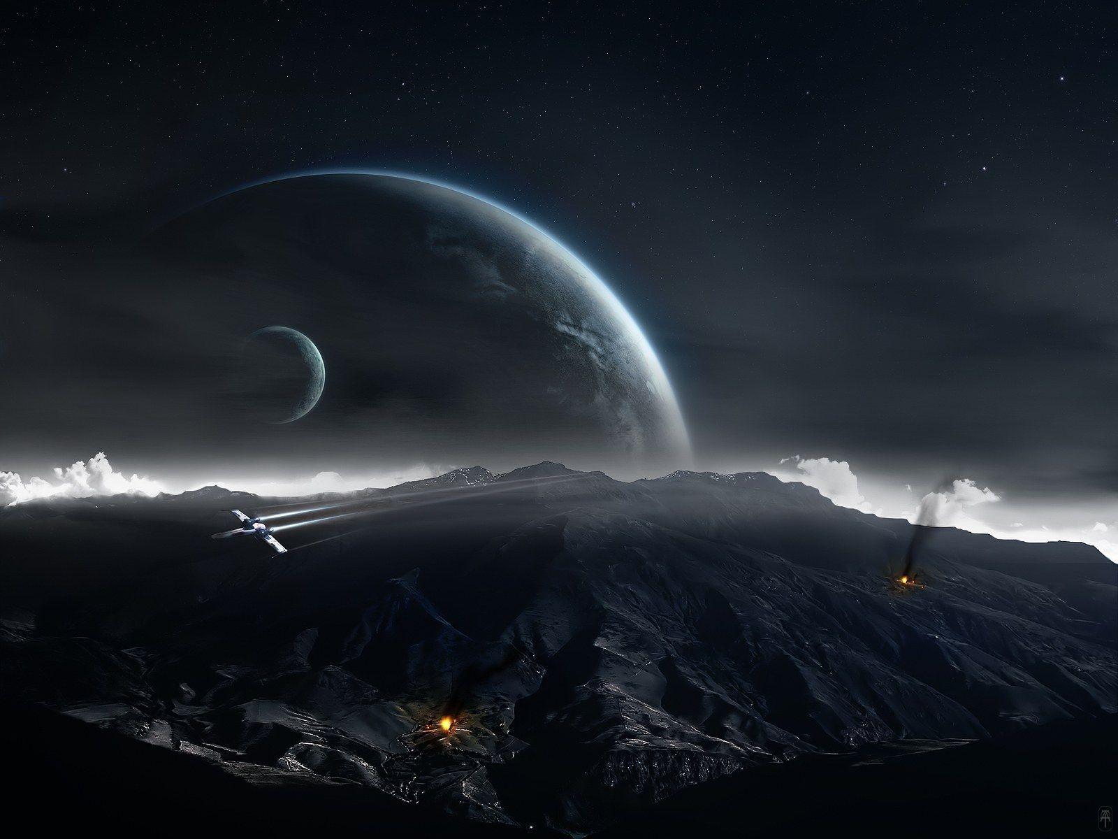HD universe and planets digital art wallpaper 1600x1200 NO.9