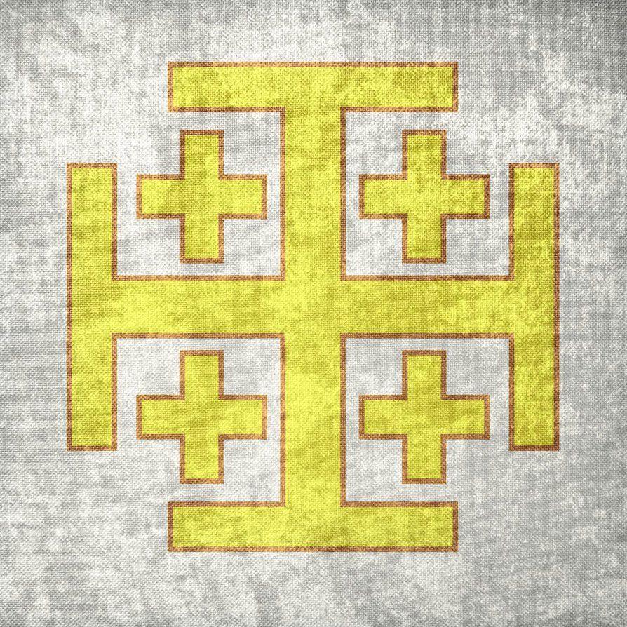 Kingdom of Jerusalem Grunge Flag (1099)