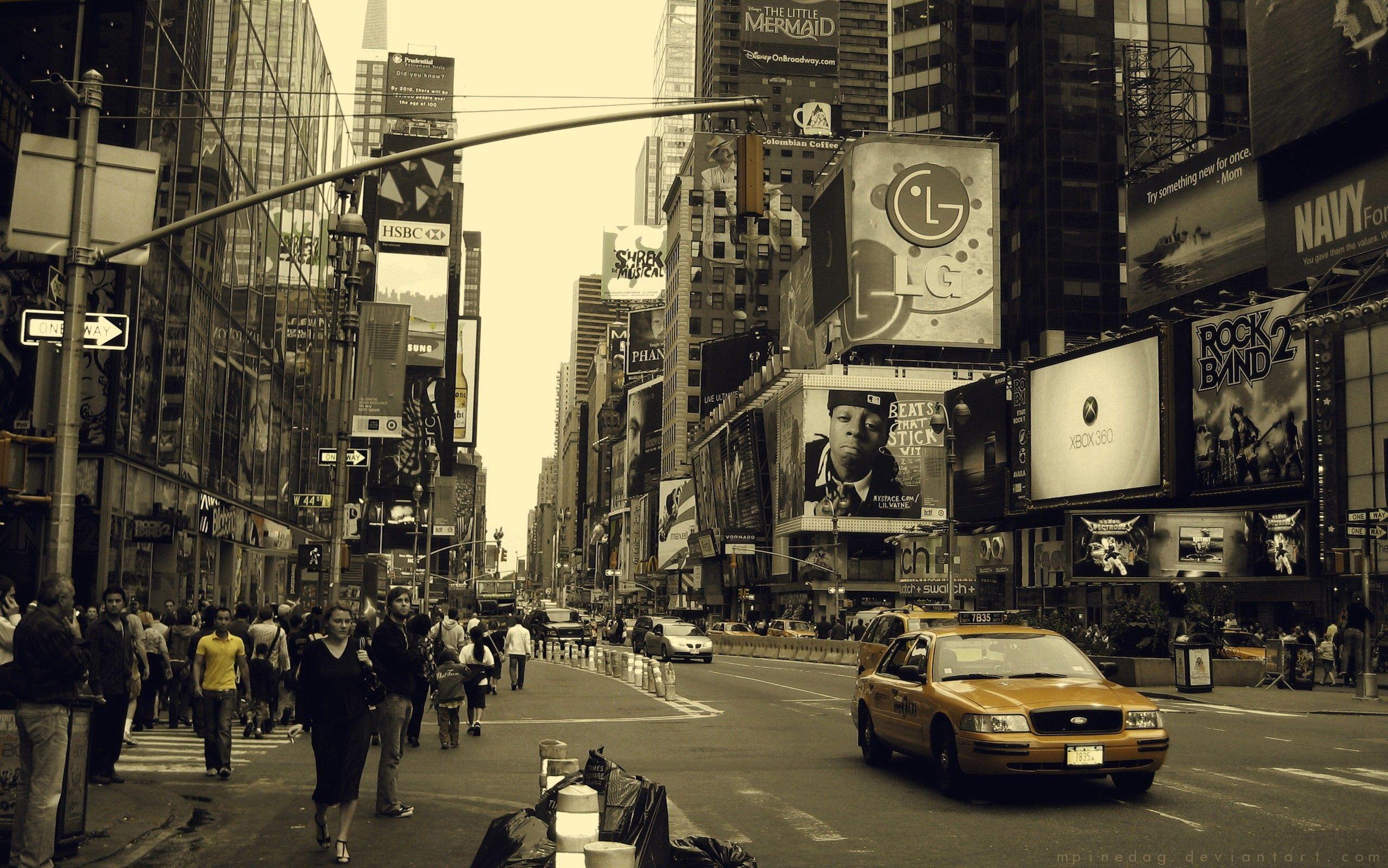 cityscapes, streets, urban, New York City, taxi wallpaper
