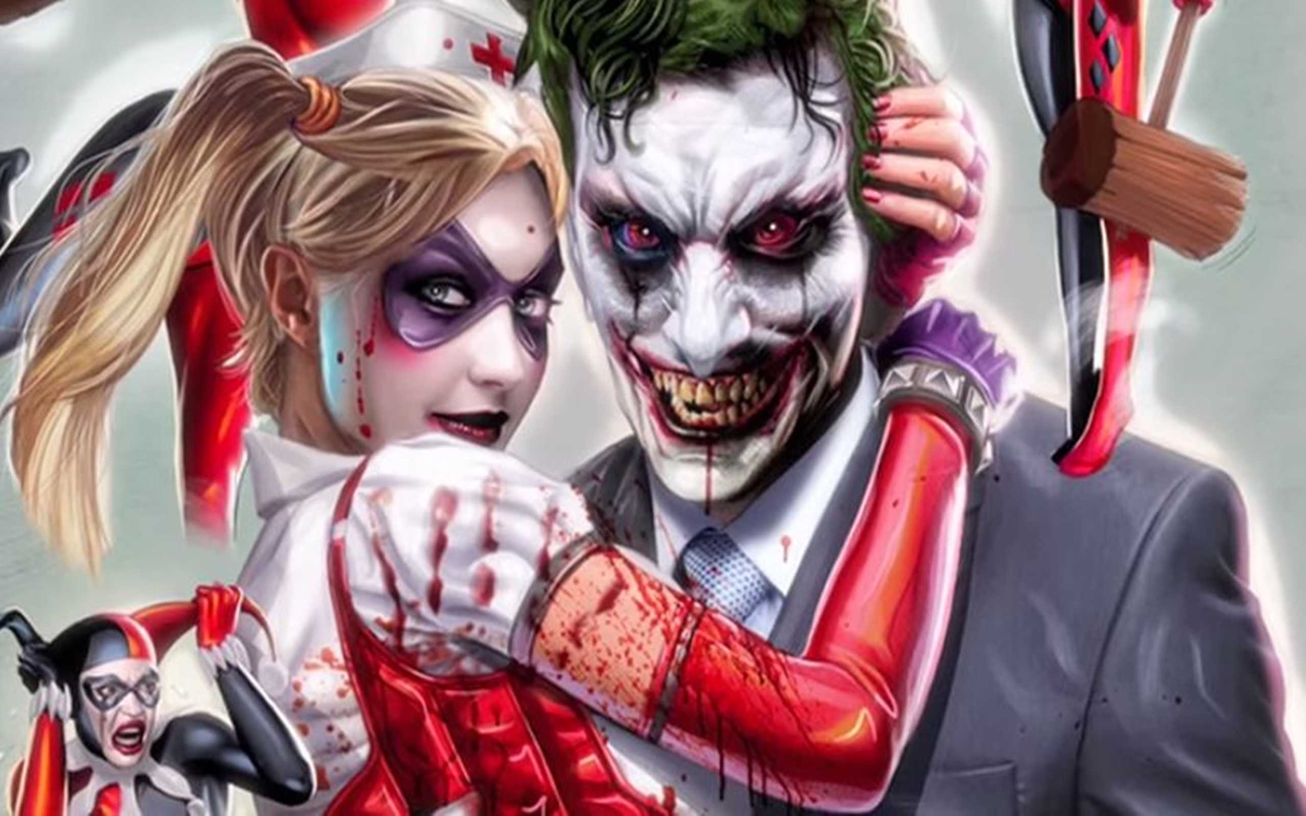 Joker Harley Quinn Vs Deadpool Domino Wallpaper And Photo HD Pics