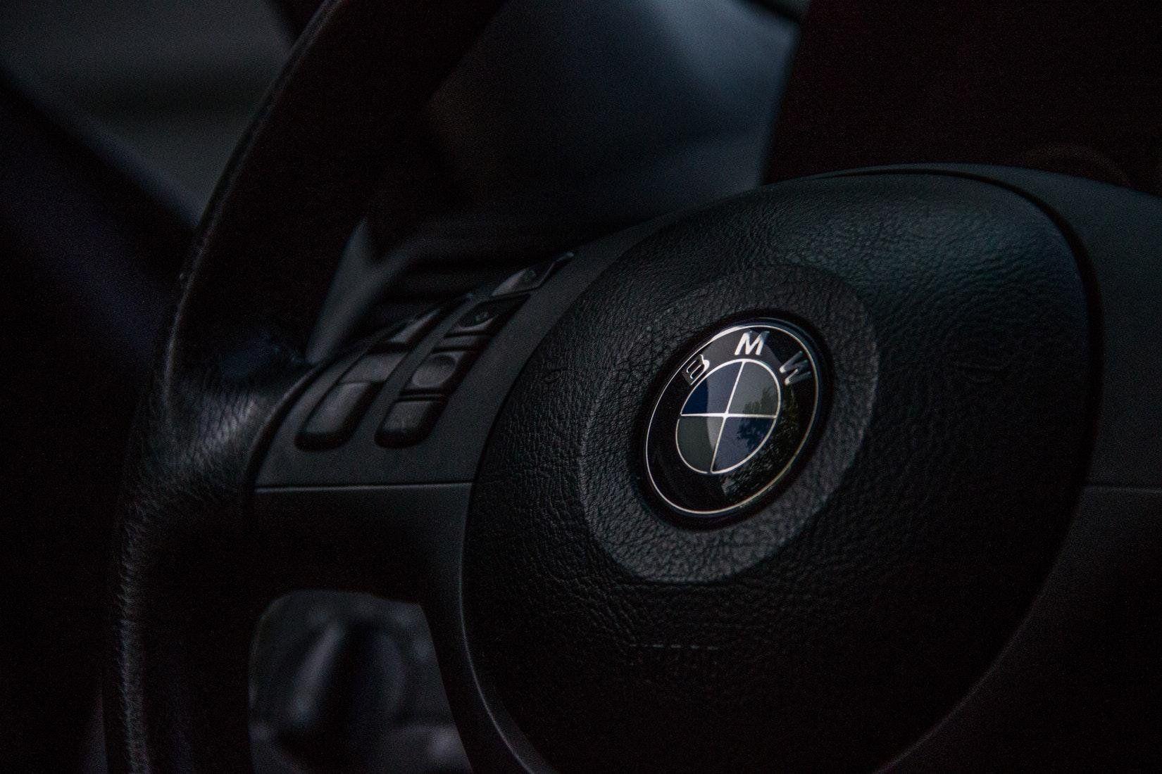 Black Shadow BMW Logo Steering Wheel Wallpaper for Phone and HD