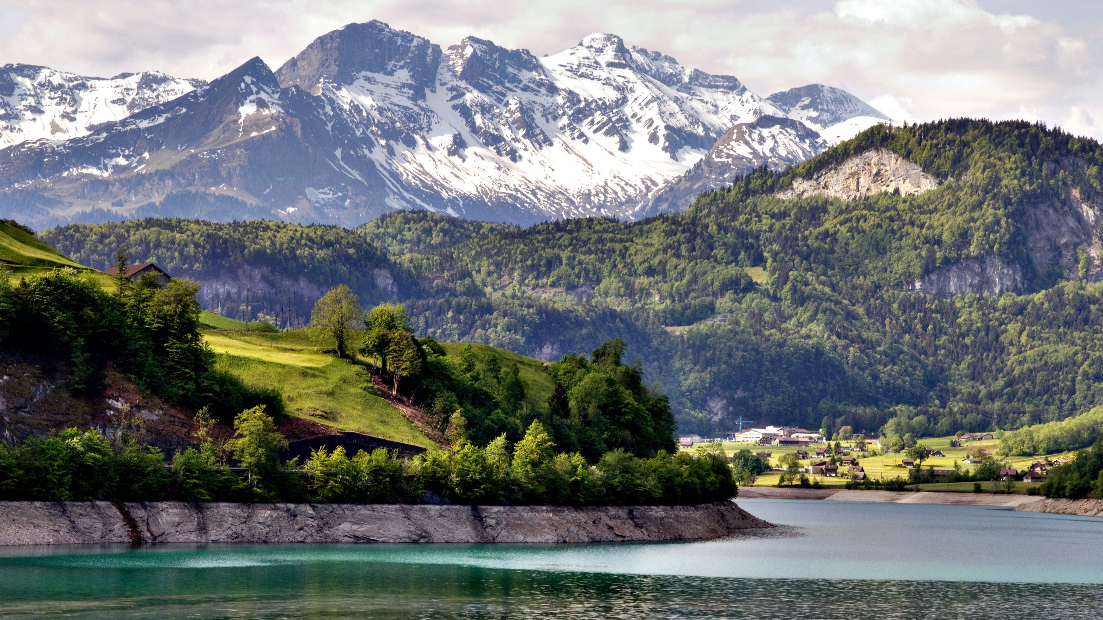 Landscape from the Swiss Alps HD Wallpaper. 4K Background