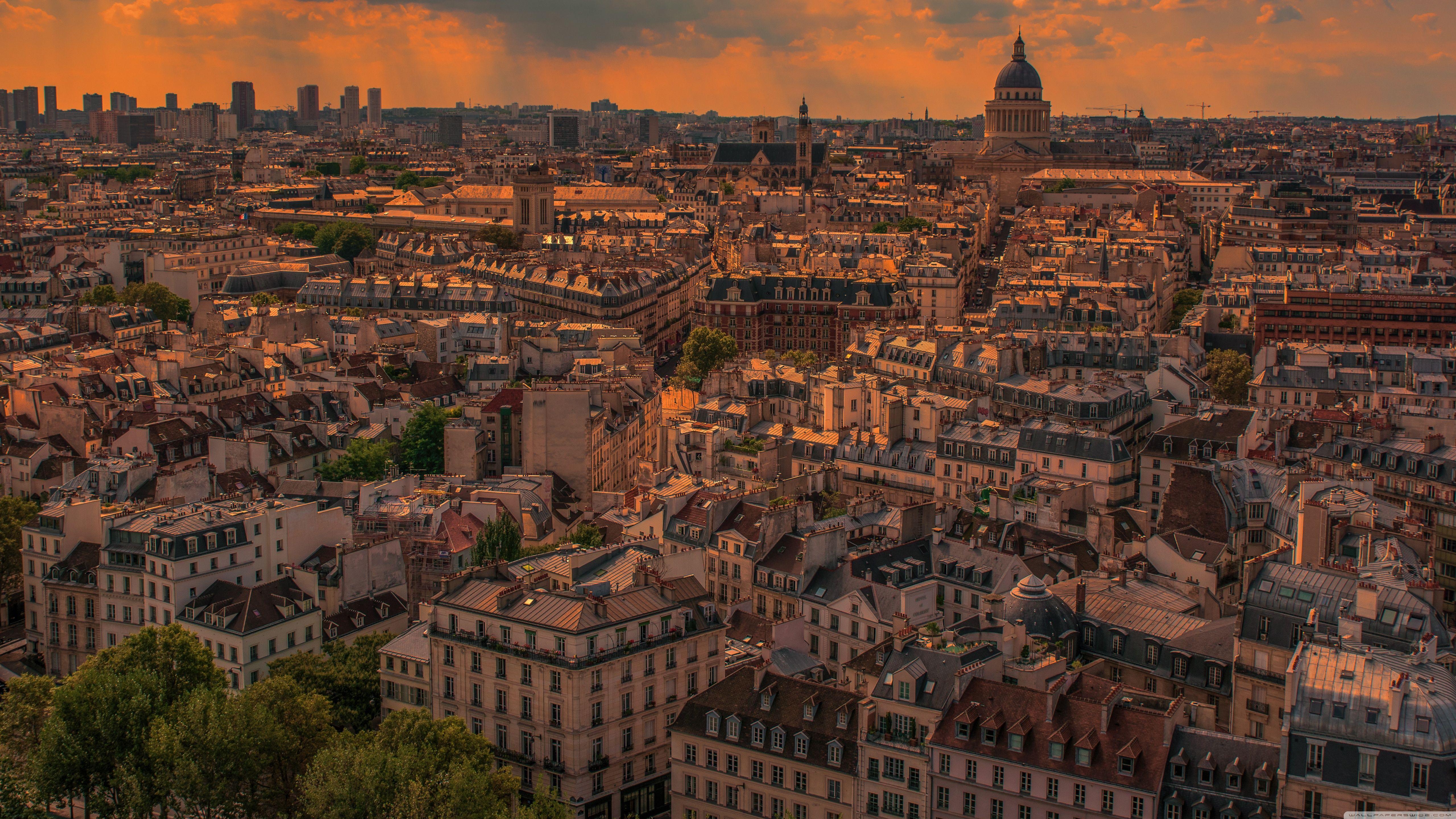 Paris Panorama Sunset ❤ 4K HD Desktop Wallpaper for 4K Ultra HD TV