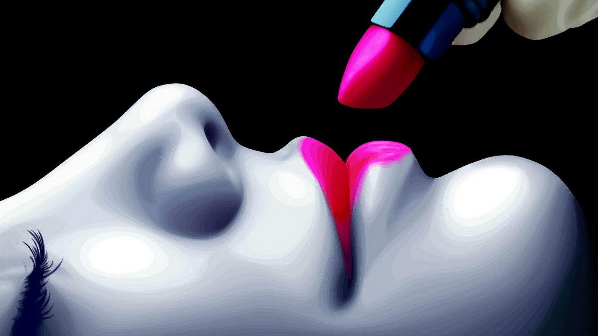 HD Red Lips Wallpaper