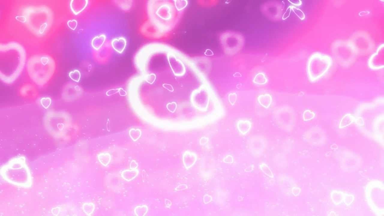 Purple and Pink Heart Bokeh Background Video Clip Motion Graphic