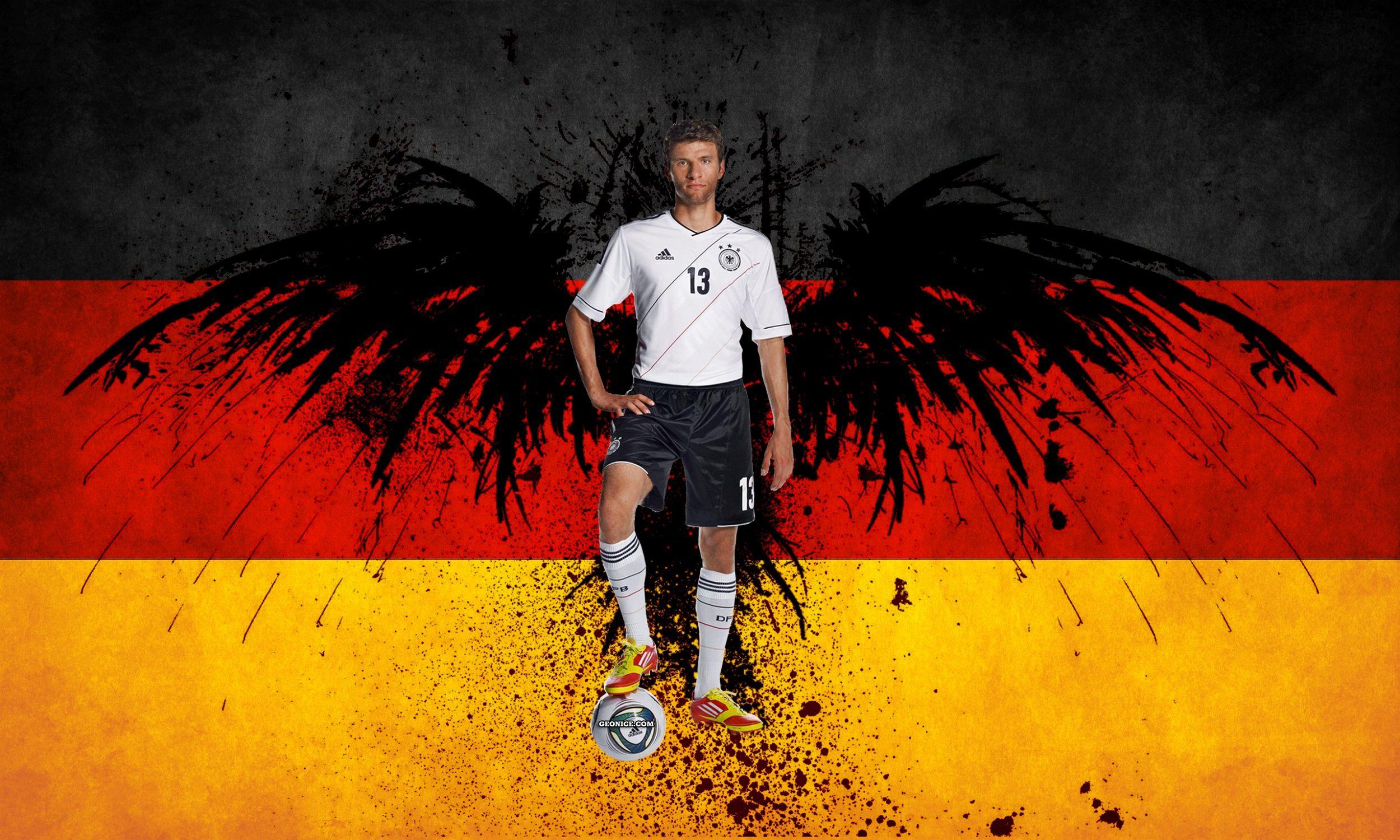 Thomas Muller German Flag Fifa World Cup 2014 HD Wallpaper