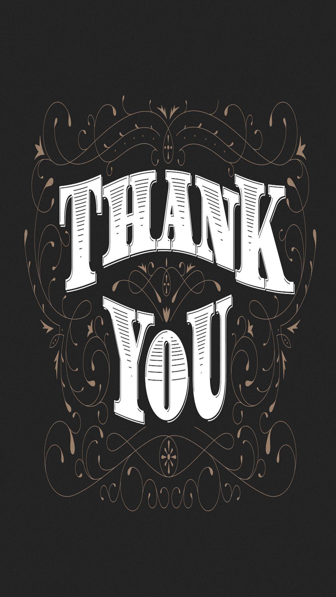 Thank you with black background iphone full HD photo. iPhone