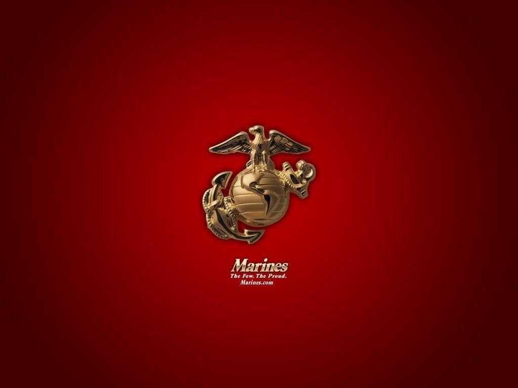 Download Us Marine Corps Logo On A Red Background Wallpaper  Wallpaperscom