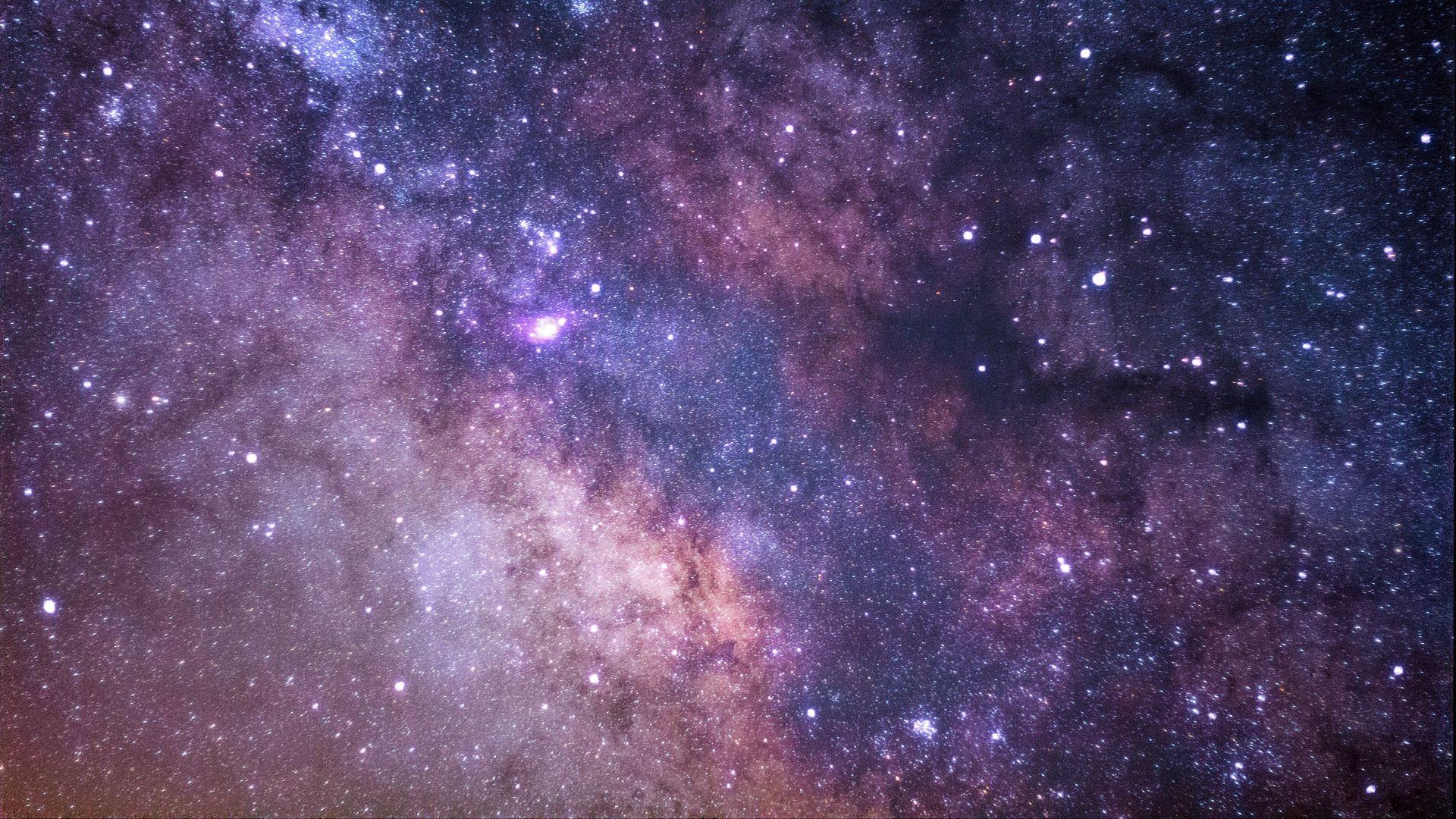 Download wallpaper 1920x1080 starry sky, milky way, stars, glitter