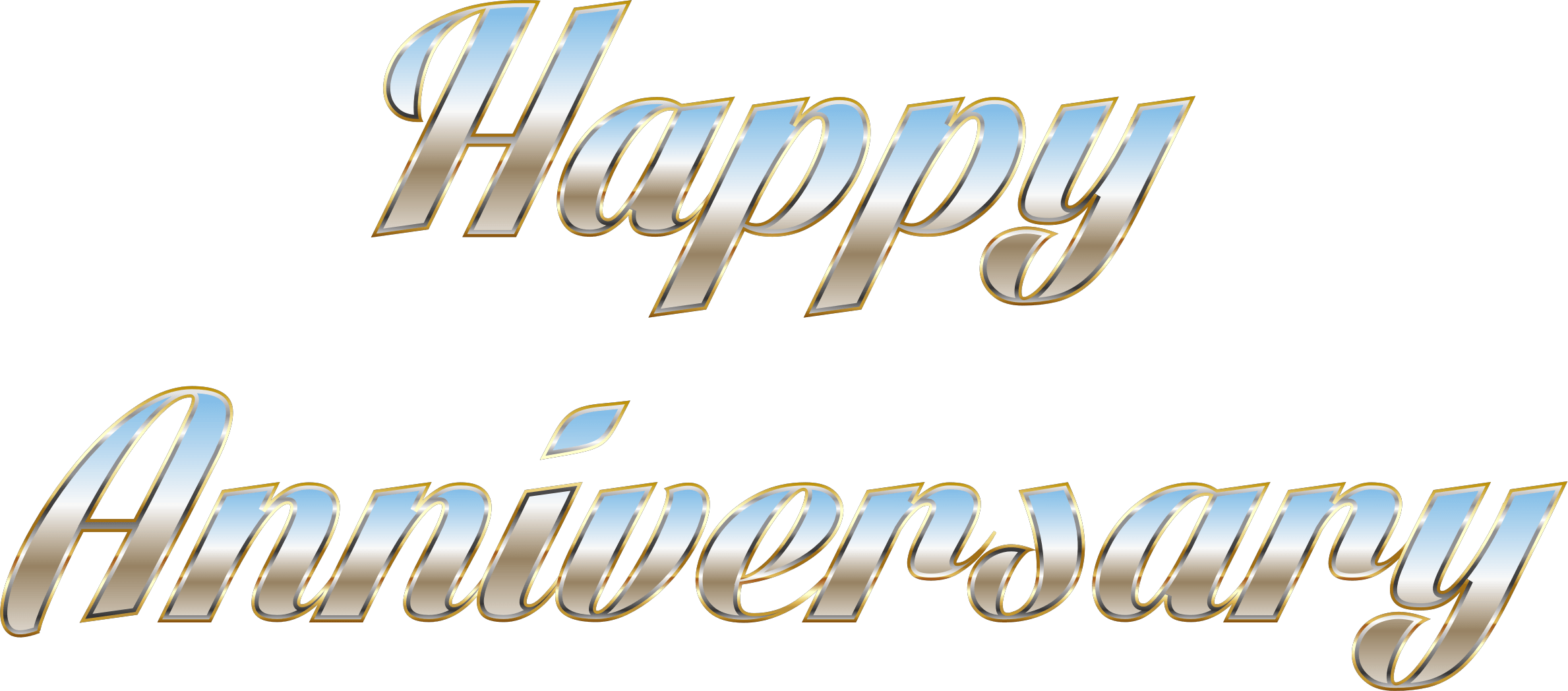 Happy Anniversary Typography No Background Icon PNG