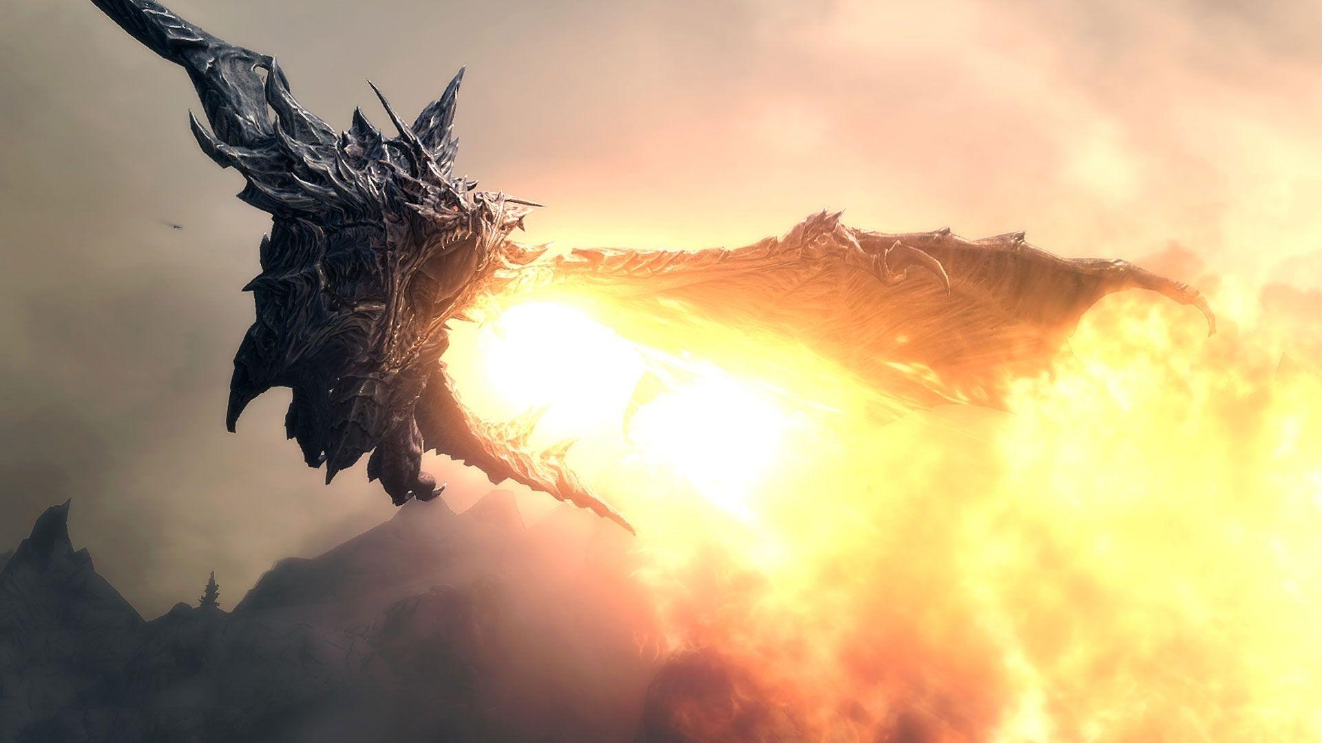 Best Skyrim Dragon Wallpaper 1920X1080 FULL HD 1080p For PC