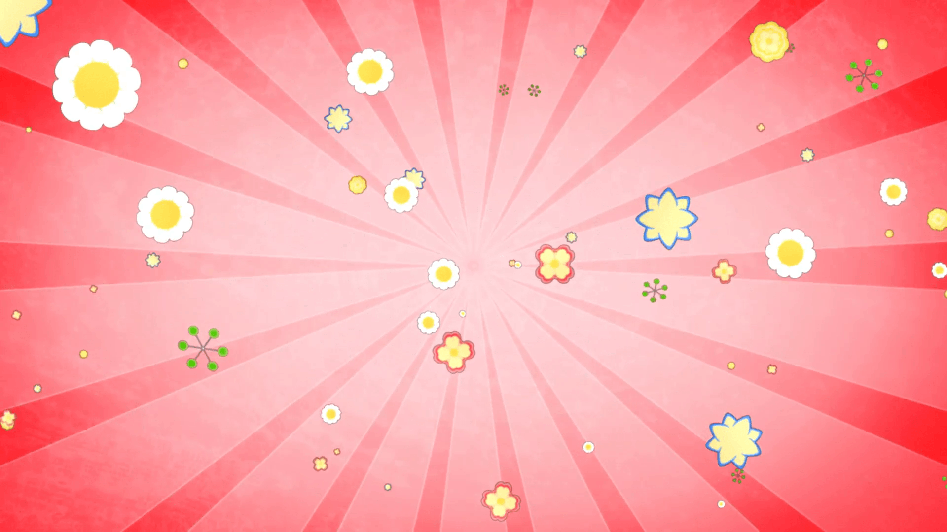 Happy Flowers Retro Looping Background Motion Background