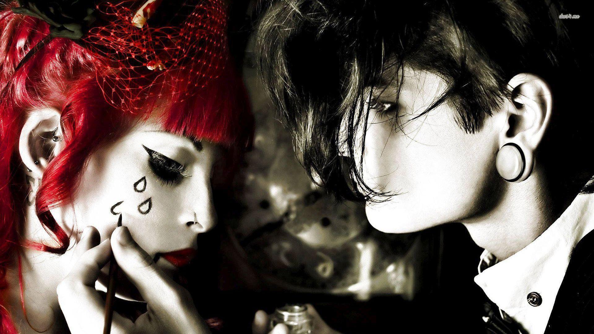 Emo Boy and Birl wallpaper wallpaper