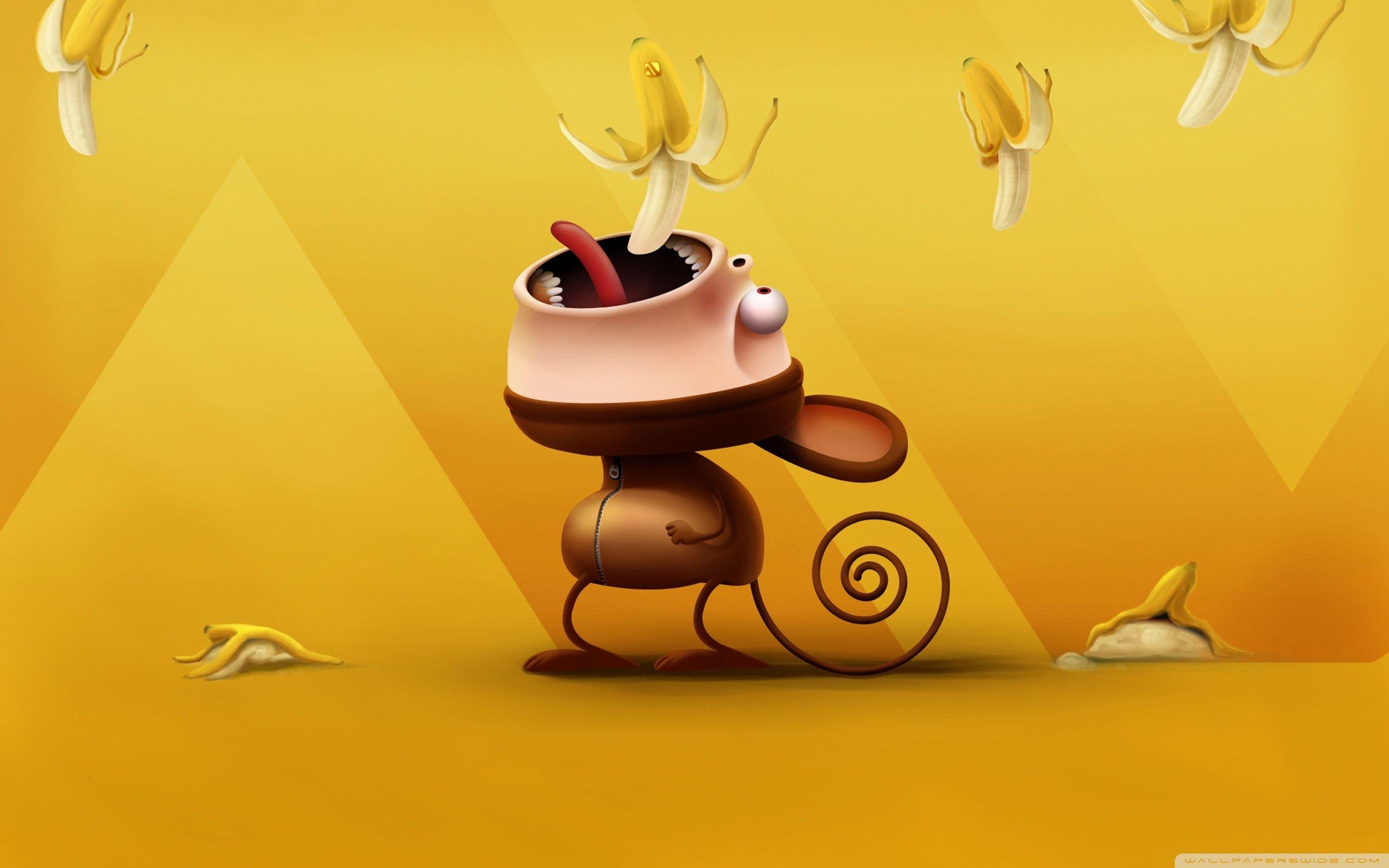 Funny Monkey Eating Bananas ❤ 4K HD Desktop Wallpaper for 4K Ultra