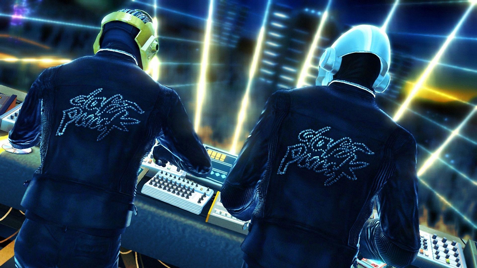 Download Wallpaper 1920x1080 daft punk, name, jackets, helmets, show