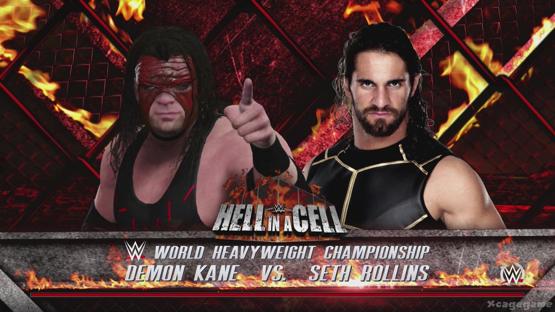 WWE 2K16 Kane vs Seth Rollins Match Gameplay 60fps